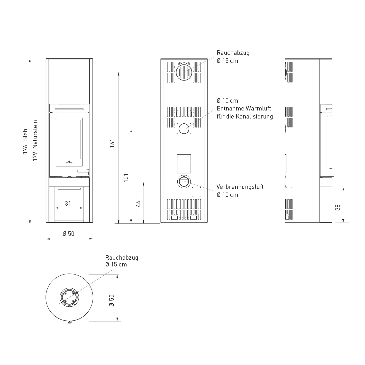 Edilkamin Tally S Evo Kaminofen Naturstein