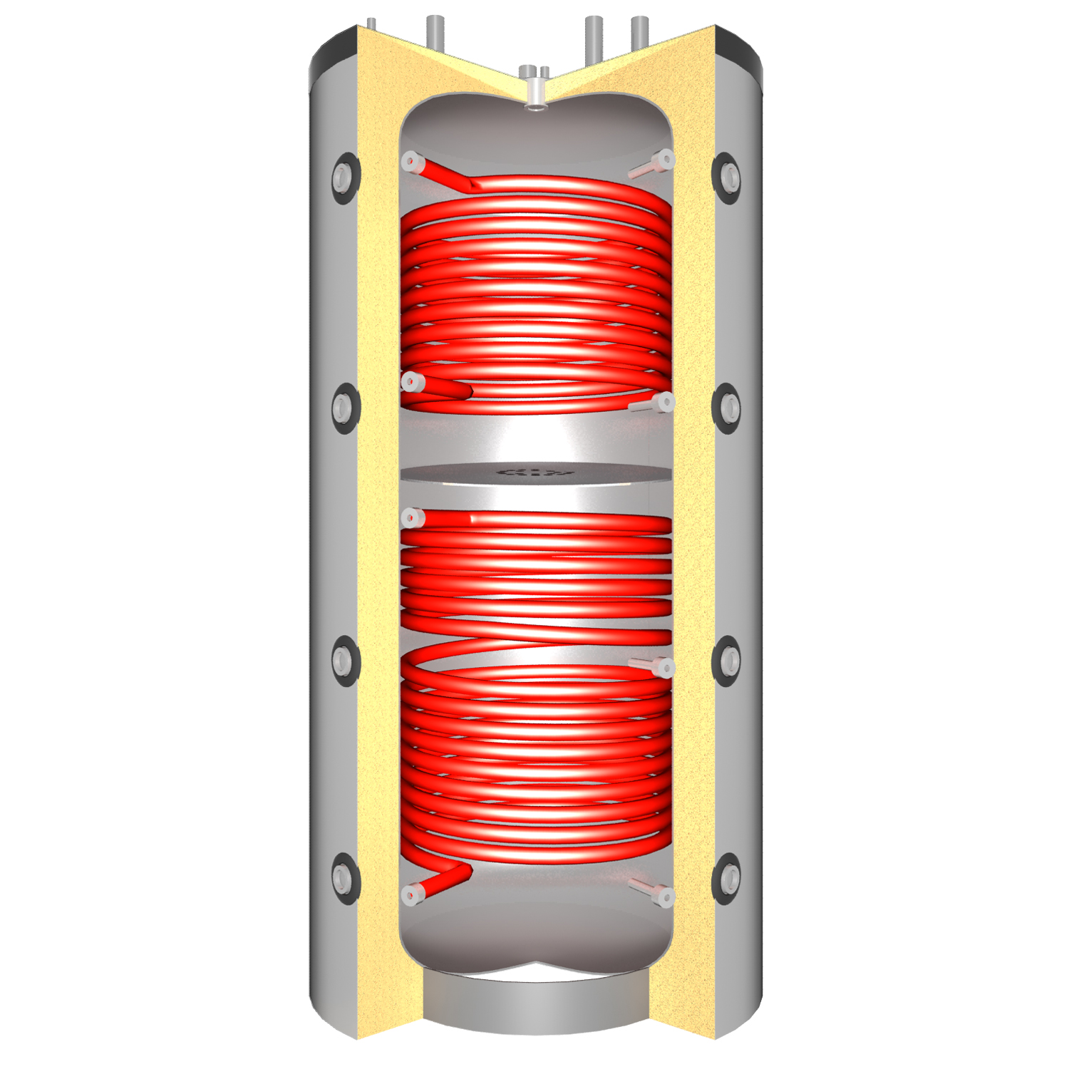 Pufferspeicher TPSRR 500 (480 Liter) mit 2x Solarwärmetauscher