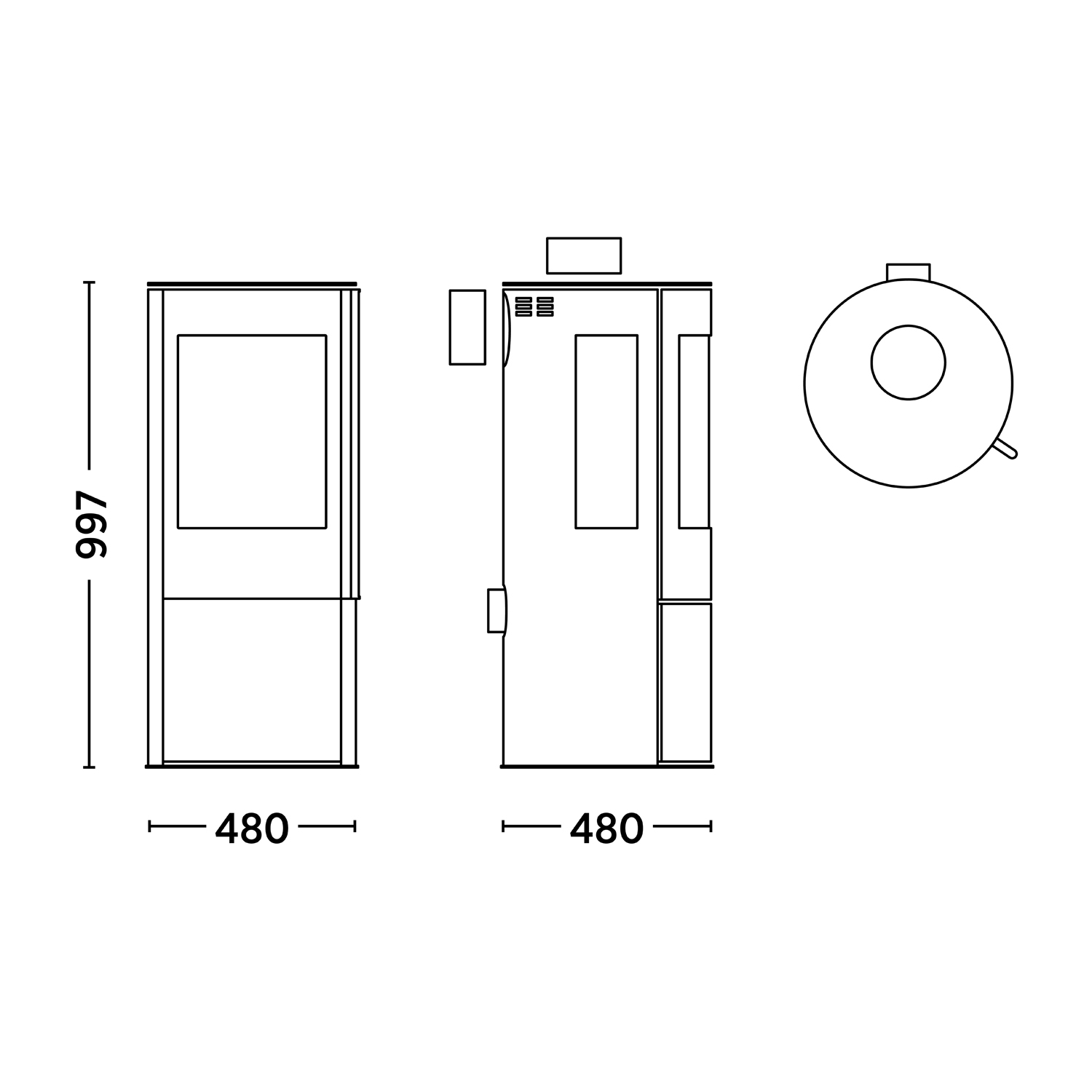 Fireplace Amarant Kaminofen Stahl Schwarz | Topplatte Glas