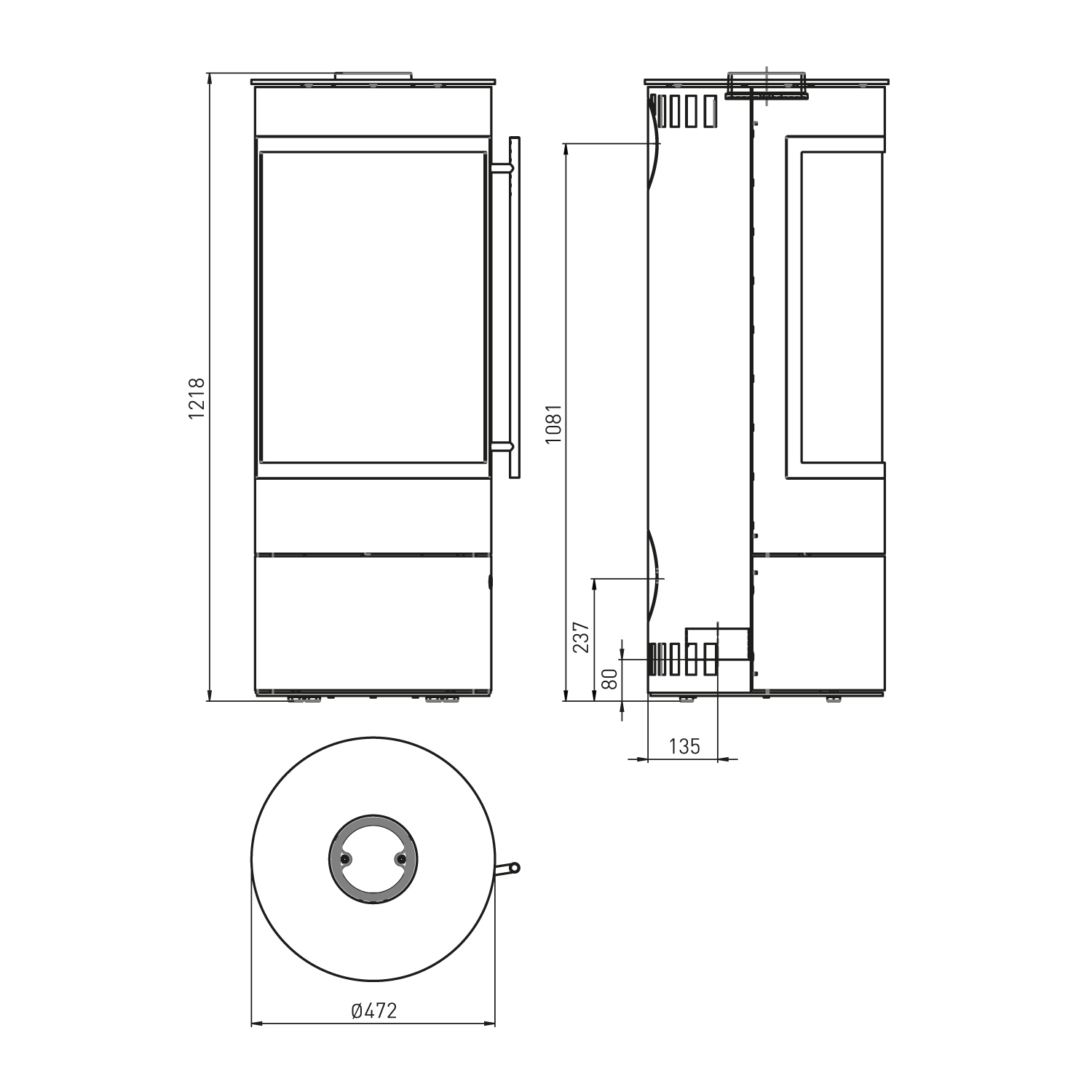 Olsberg Pular Compact Kaminofen Schwarz Dekorrahmen schwarz lackiert + 1 m³ Kaminholz gratis