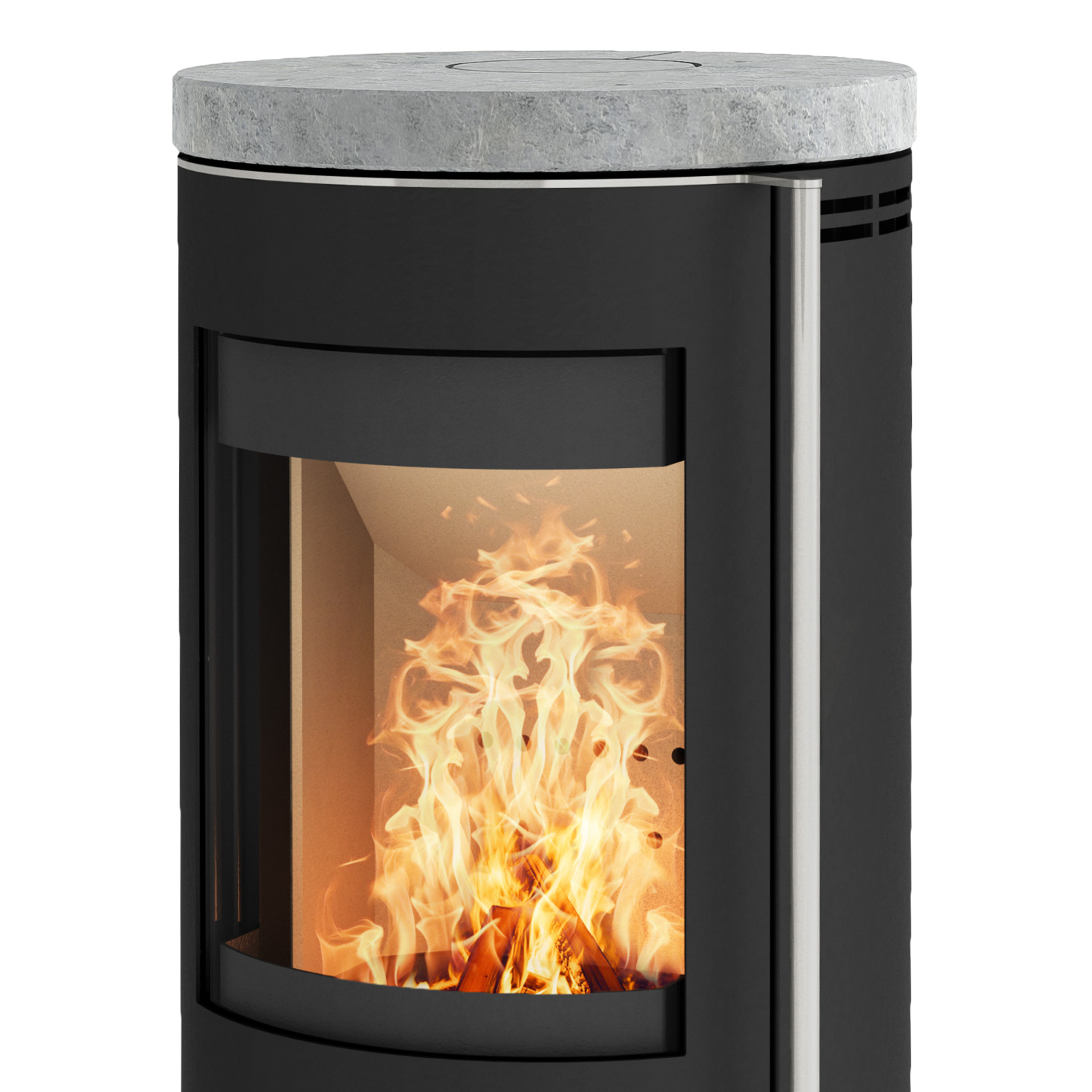 Fireplace Elite Toronto Kaminofen Stahl Schwarz mit Abdeckplatte Speckstein