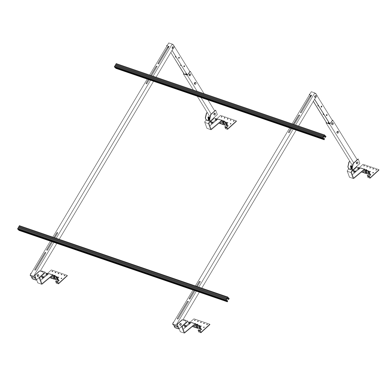 Sunex Standard Schrägdachmontageset 10-25 Grad für 2 Flachkollektoren Basicx 2.0