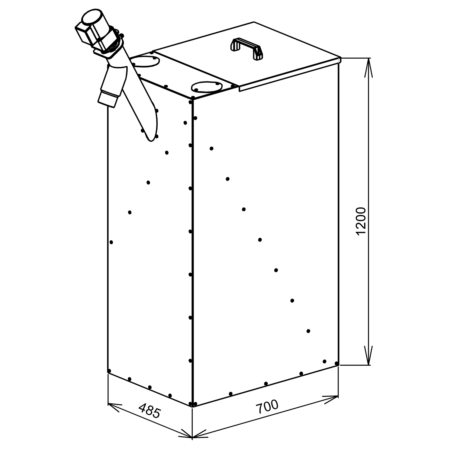 ATMOS AZPD Pelletbehälter 240 Liter inkl. Förderschnecke 1,3 m