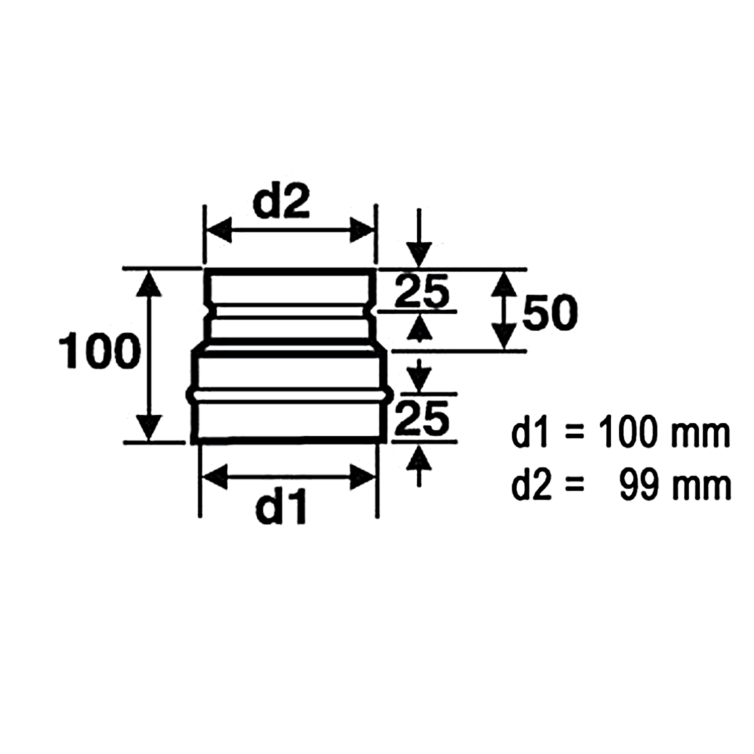 Raik Pelletrohr / Ofenrohr 100mm - Ofenanschlussstück