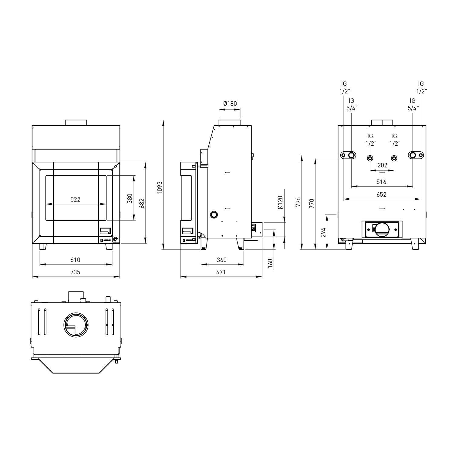 Aquaflam 25 Prisma Automatic Wasserführender Kamineinsatz