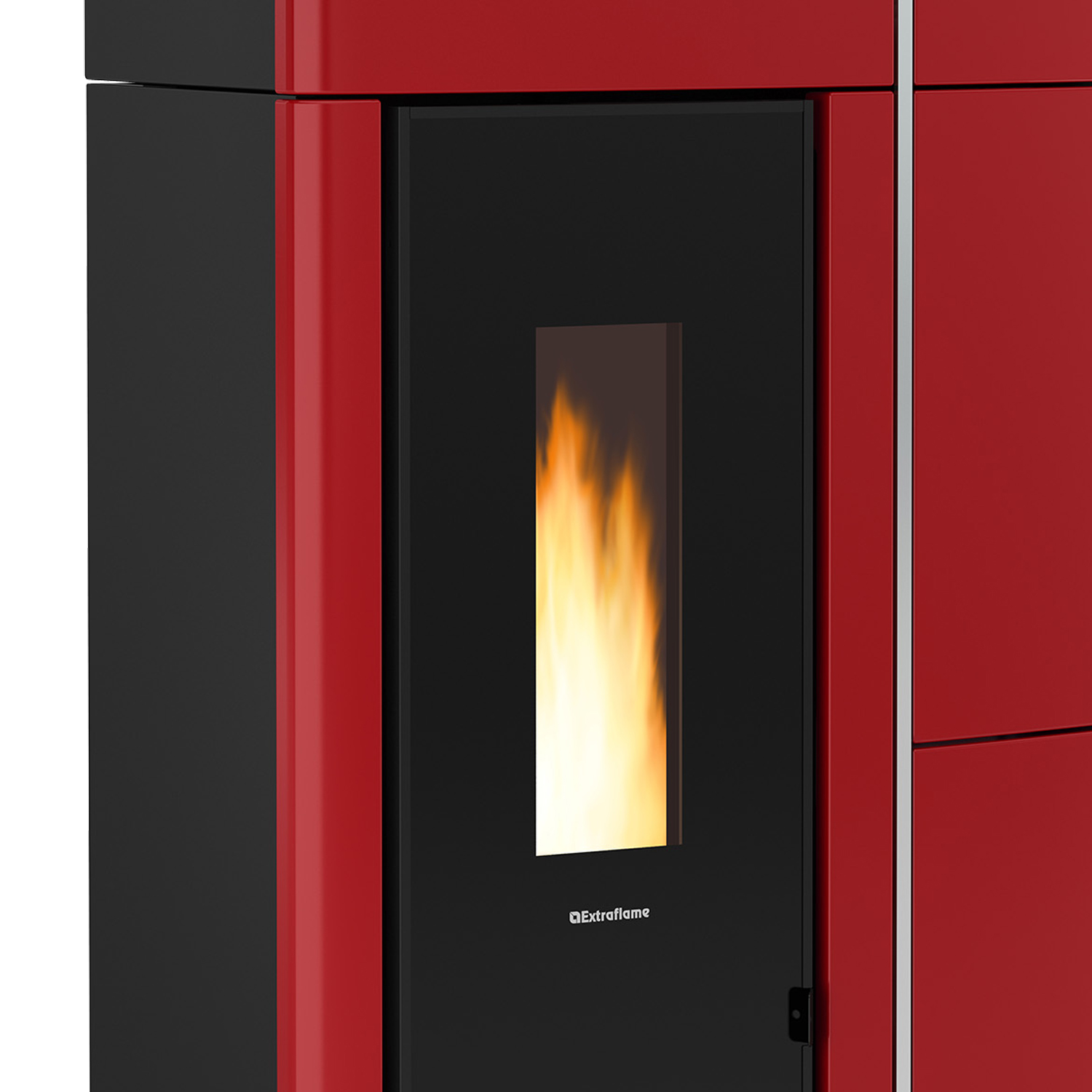 Extraflame Evolution Line Evelyne Idro Wasserführender Pelletofen Majolika Bordeaux