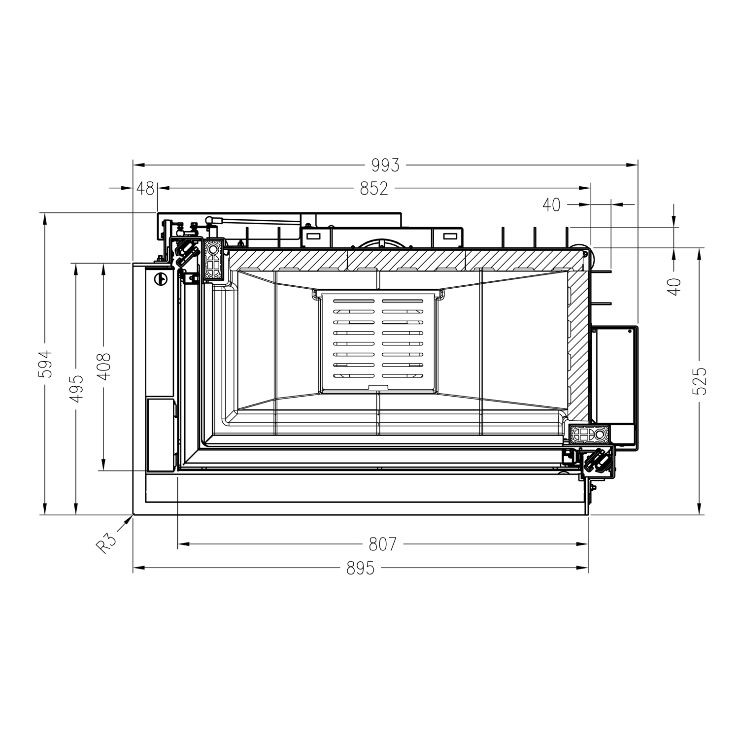 Spartherm Premium Varia-2L-80h Kamineinsatz Ecke RRA Ø 250 mm