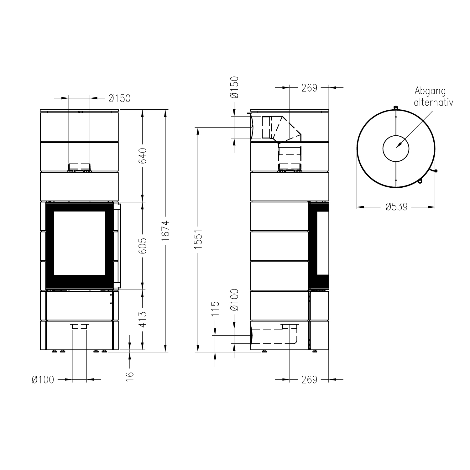 Spartherm ambiente a4 wasserführender Kaminofen Stahl Perle RLU