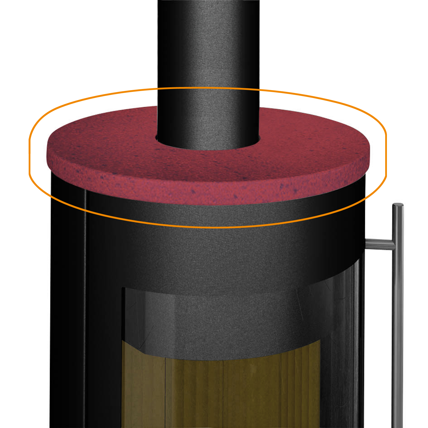 Olsberg Keramikabdeckung ohne Fase für Palena Compact + Palena PowerBloc! Compact + Pico Compact Keramik Weichsel