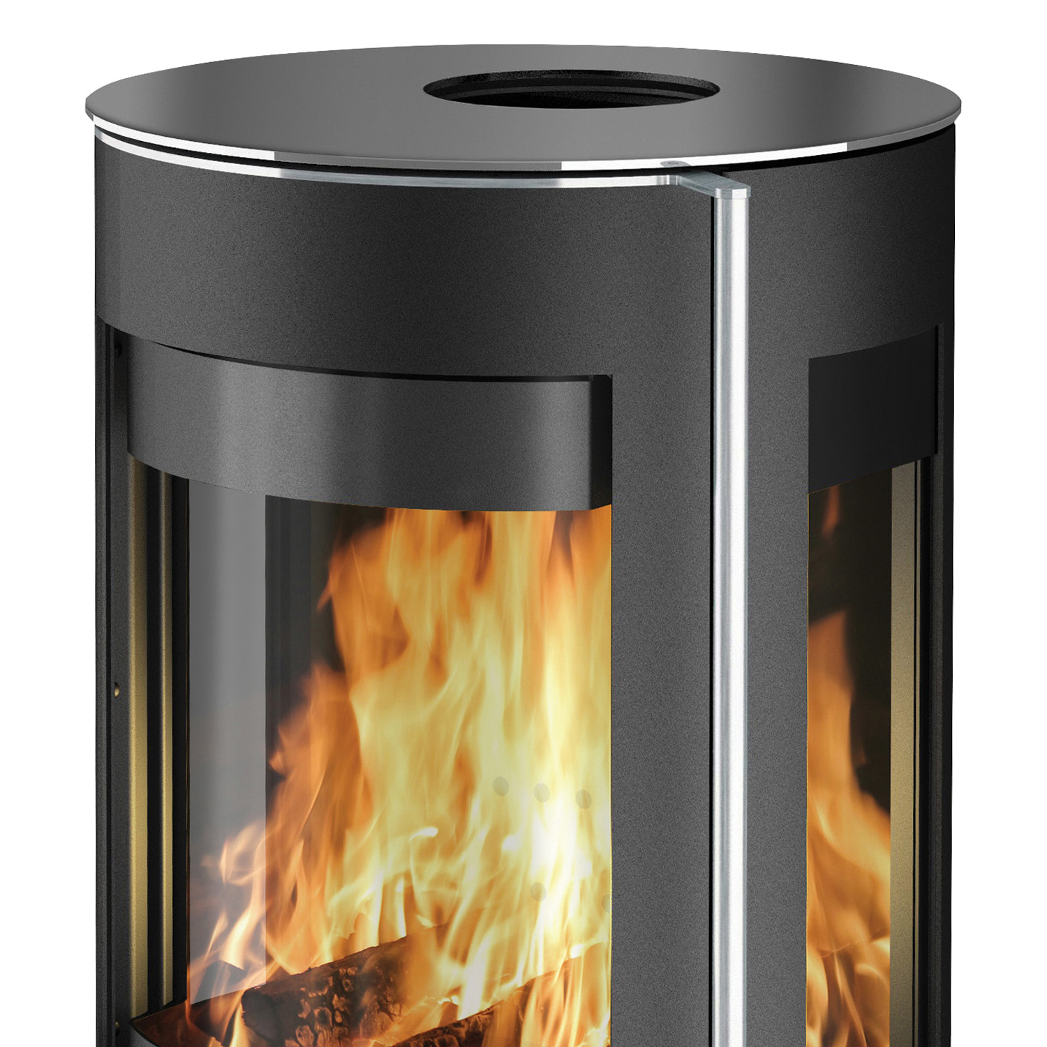 Fireplace Amarant Kaminofen Stahl Schwarz | Topplatte Glas