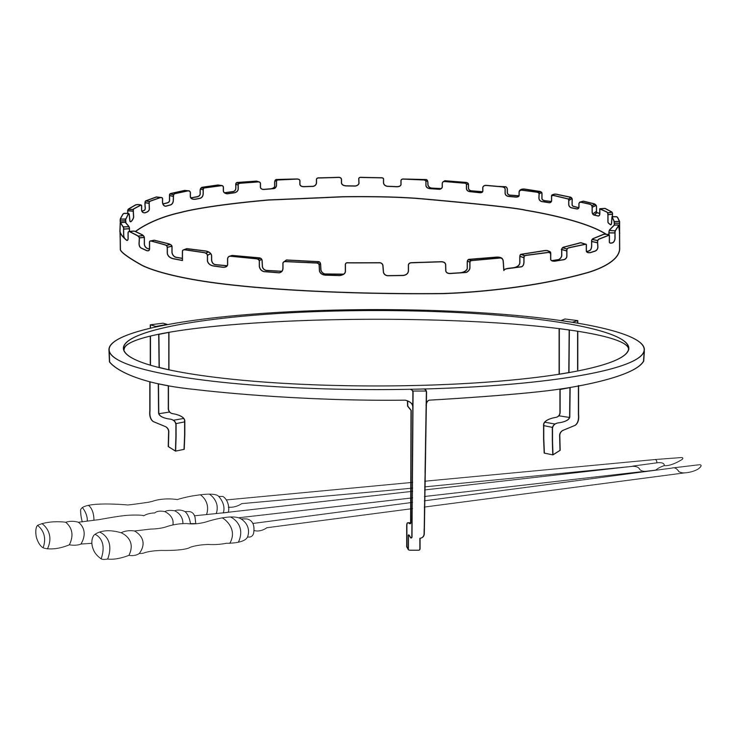 OFYR Grillspieße-Set für 100-er Grill & Feuerstelle