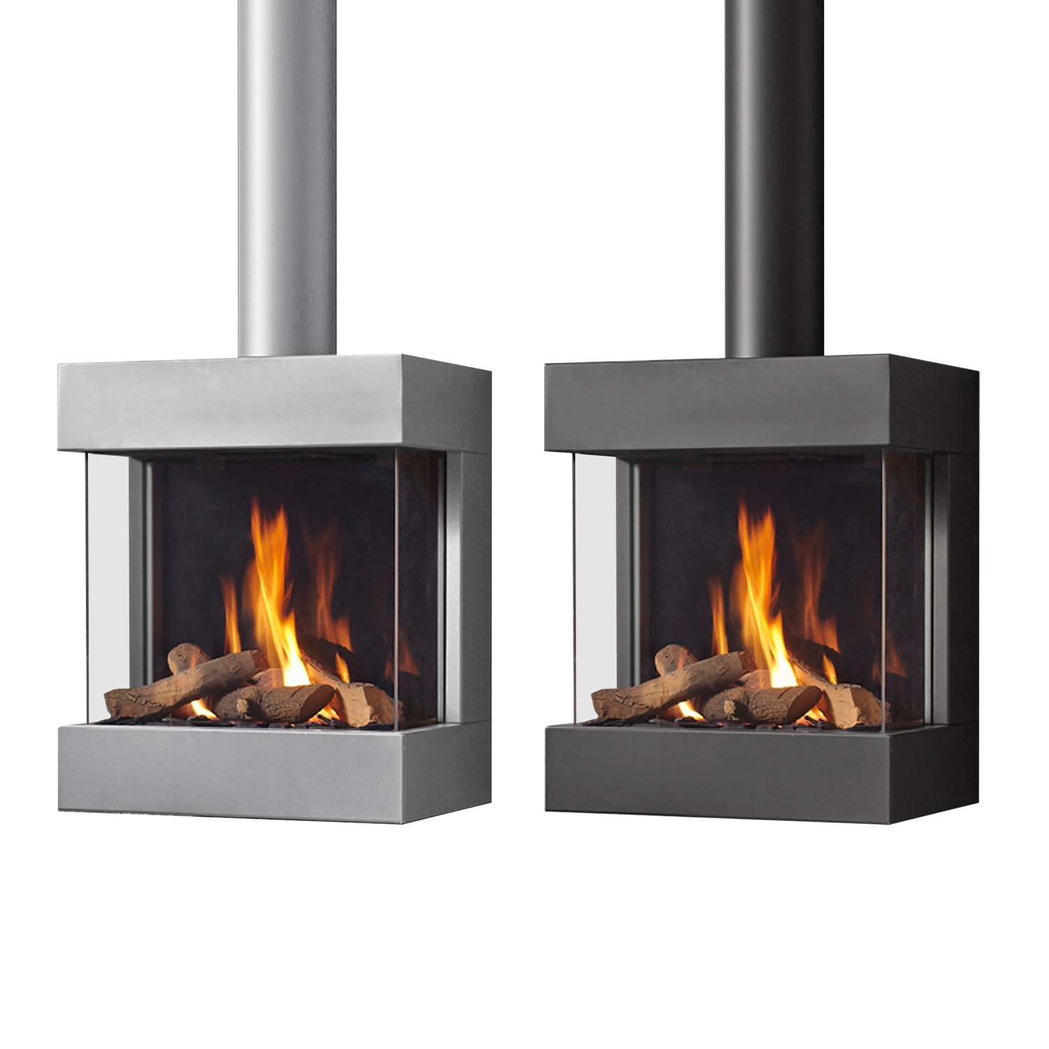 Spartherm DRU Diablo Next RCE Gas-Kaminofen G20 / Alu-Metallic / Ceraglas