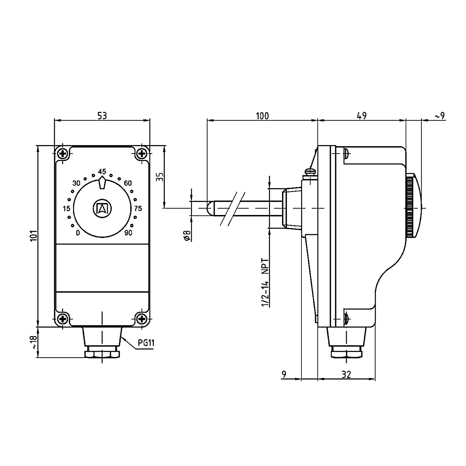 Gehäuse-Tauchthermostat Afriso