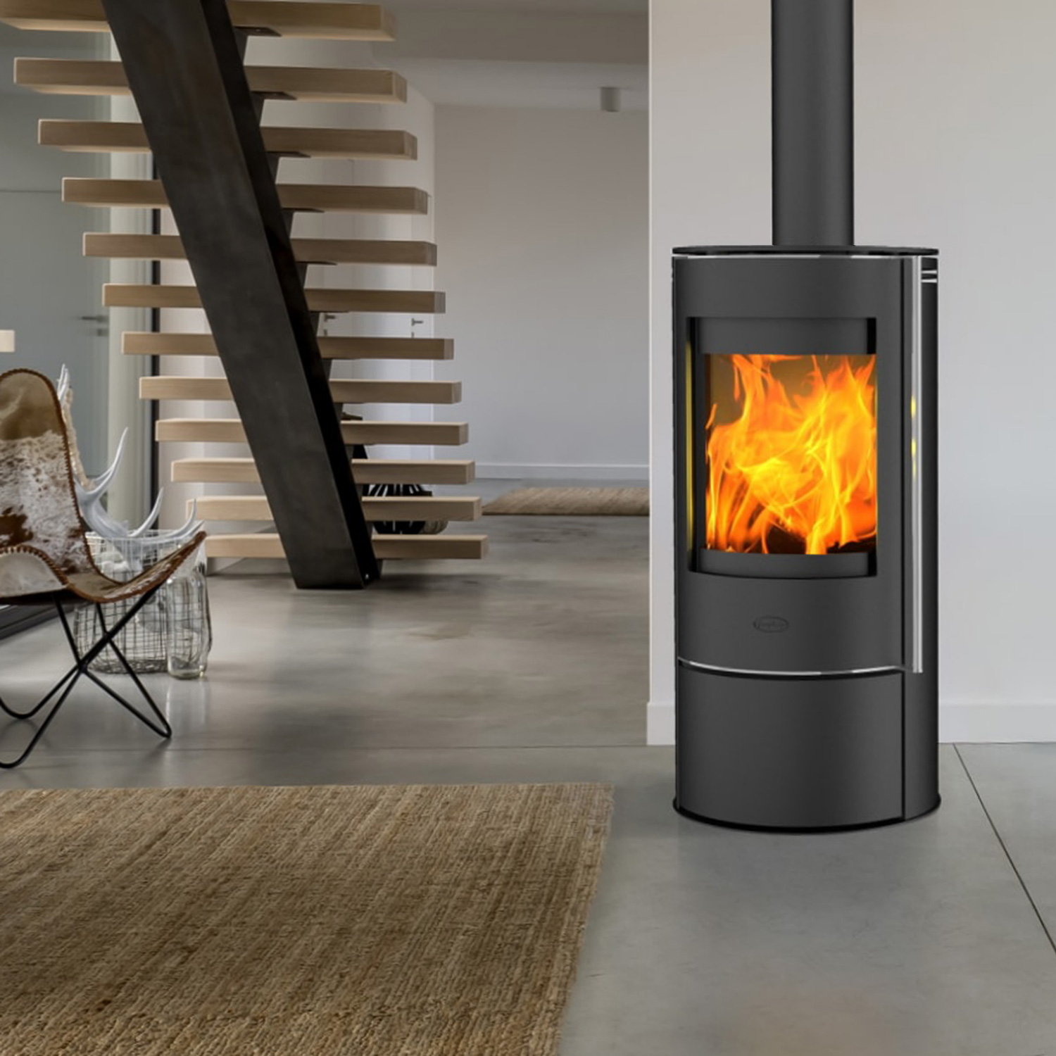 Fireplace Rondale Kaminofen Stahl Schwarz