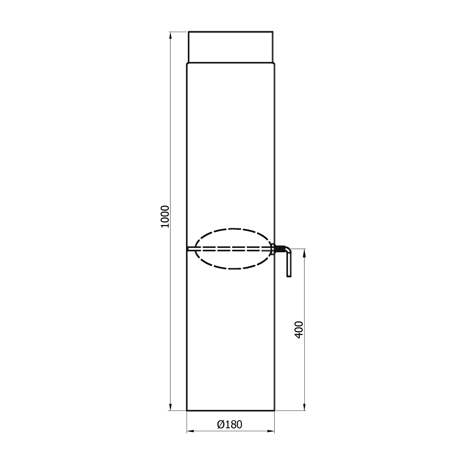 Raik Rauchrohr / Ofenrohr 180mm - 1000mm mit Zugregulierung schwarz