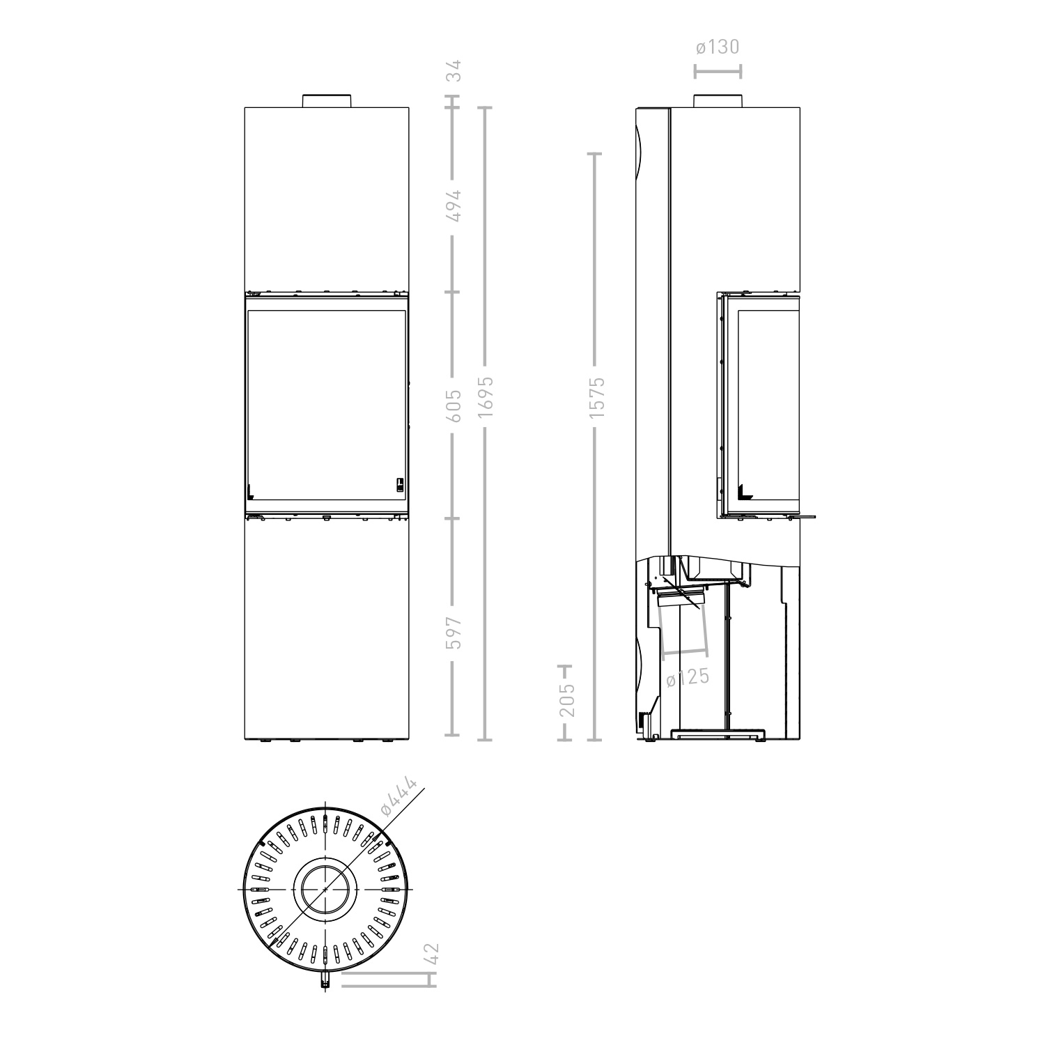 Austroflamm Stila 2.0 Kaminofen Stahl Gussgrau + 1 m³ Kaminholz gratis