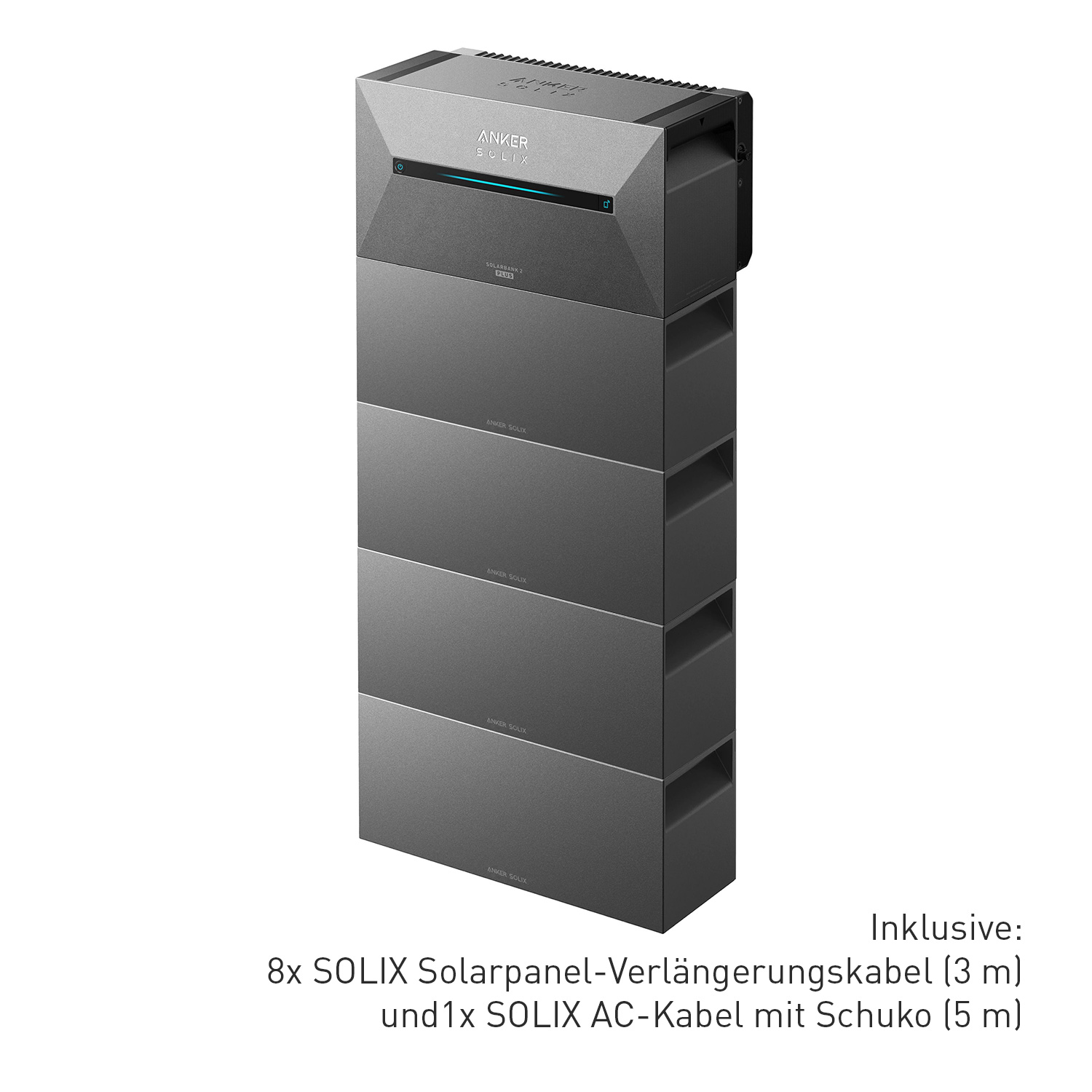 Anker SOLIX Solarbank 2 E1600 PRO Balkon-Stromspeichersystem + 4x BP1600 Erweiterungsakku