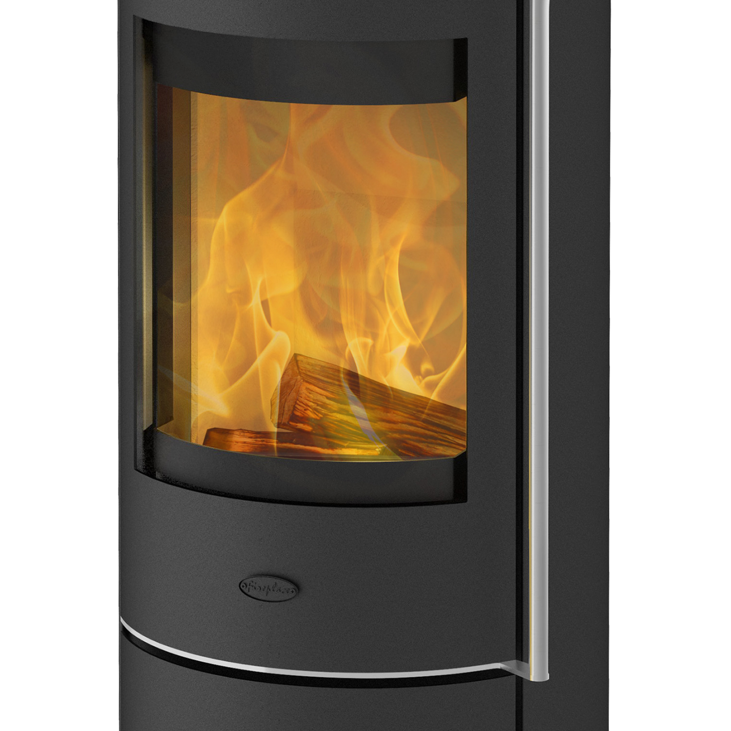 Fireplace Perondi Kaminofen RLU Stahl Schwarz | Topplatte Sandstein