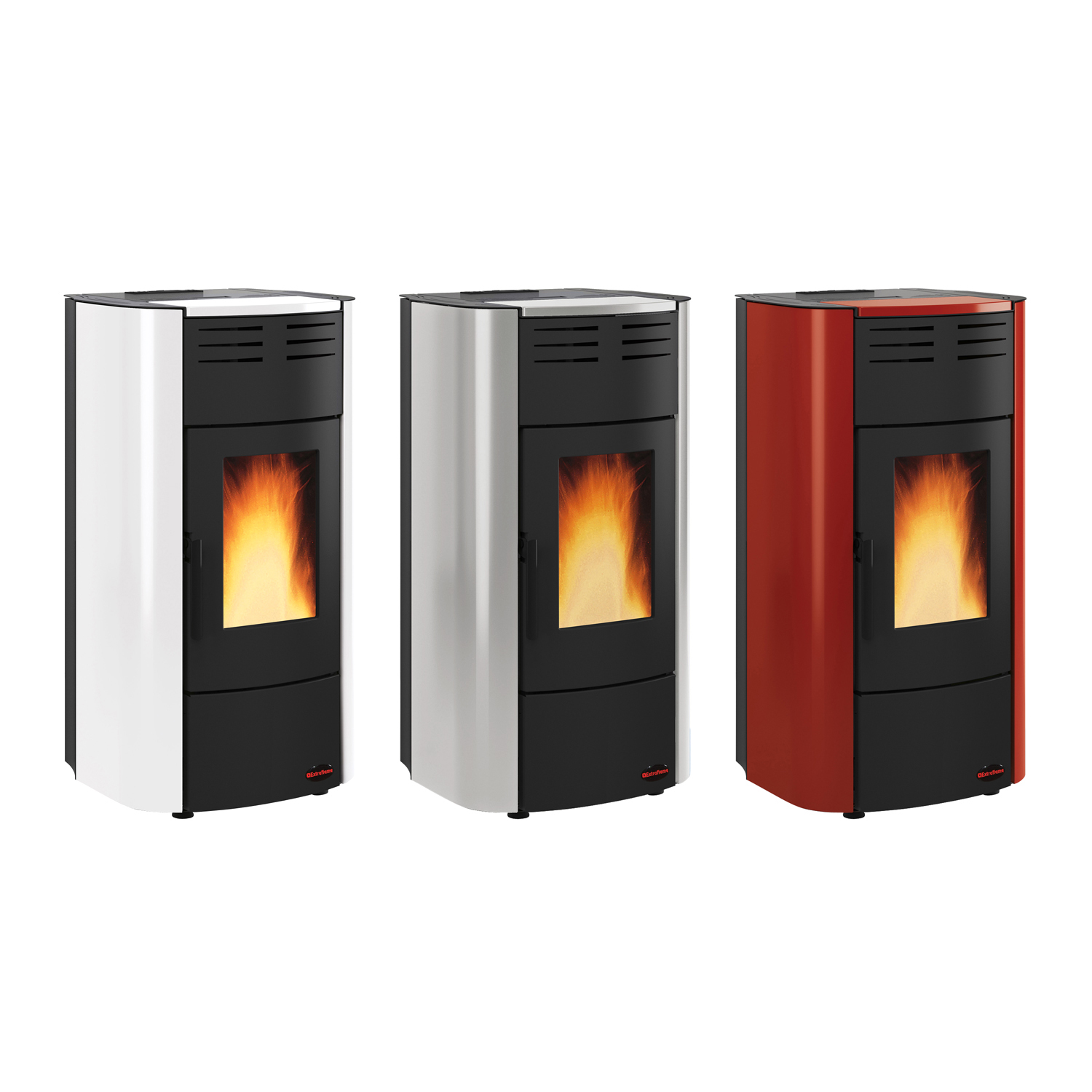 Extraflame Raffaella Idro H15 Wasserführender Pelletofen Stahl Bordeaux