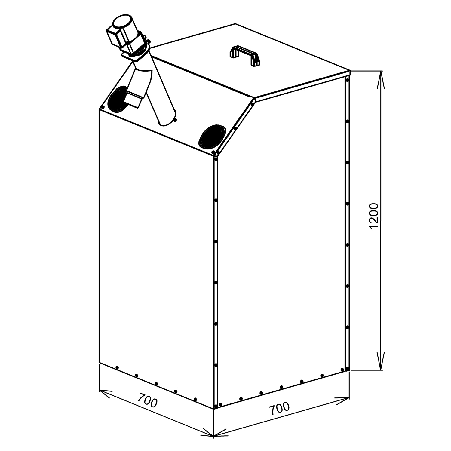 ATMOS AZPD Pelletbehälter 400 Liter inkl. Förderschnecke 1,3 m