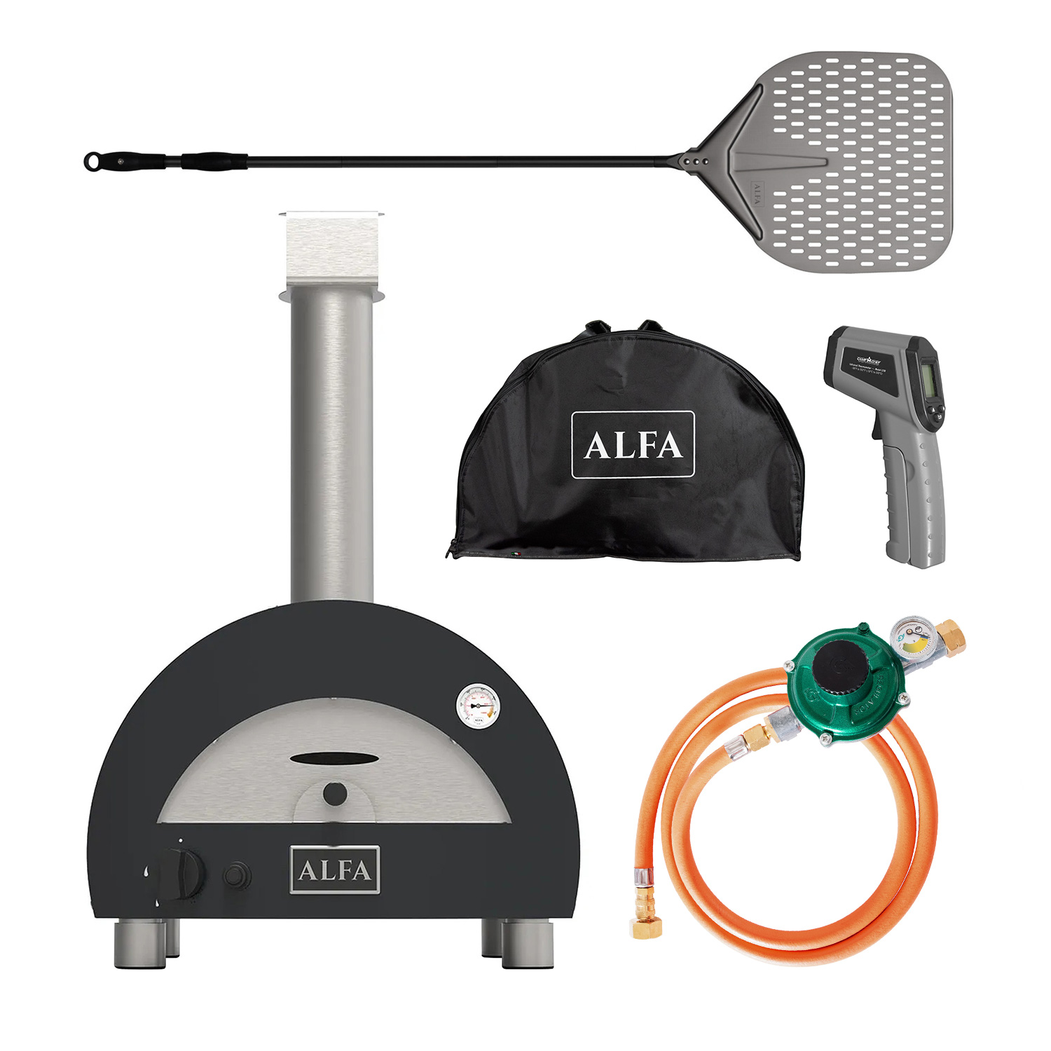 Alfa Moderno Portable Gas-Pizzaofen Grau  Starterset