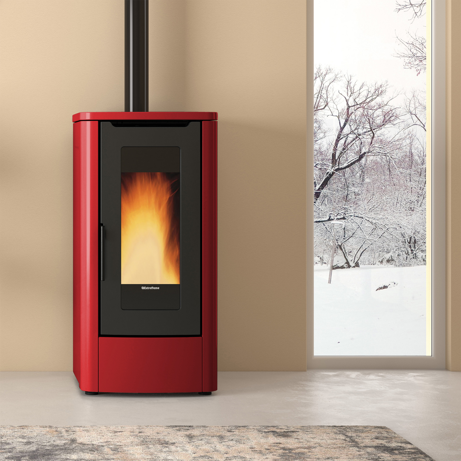 Extraflame Teorema Pelletofen Bordeaux