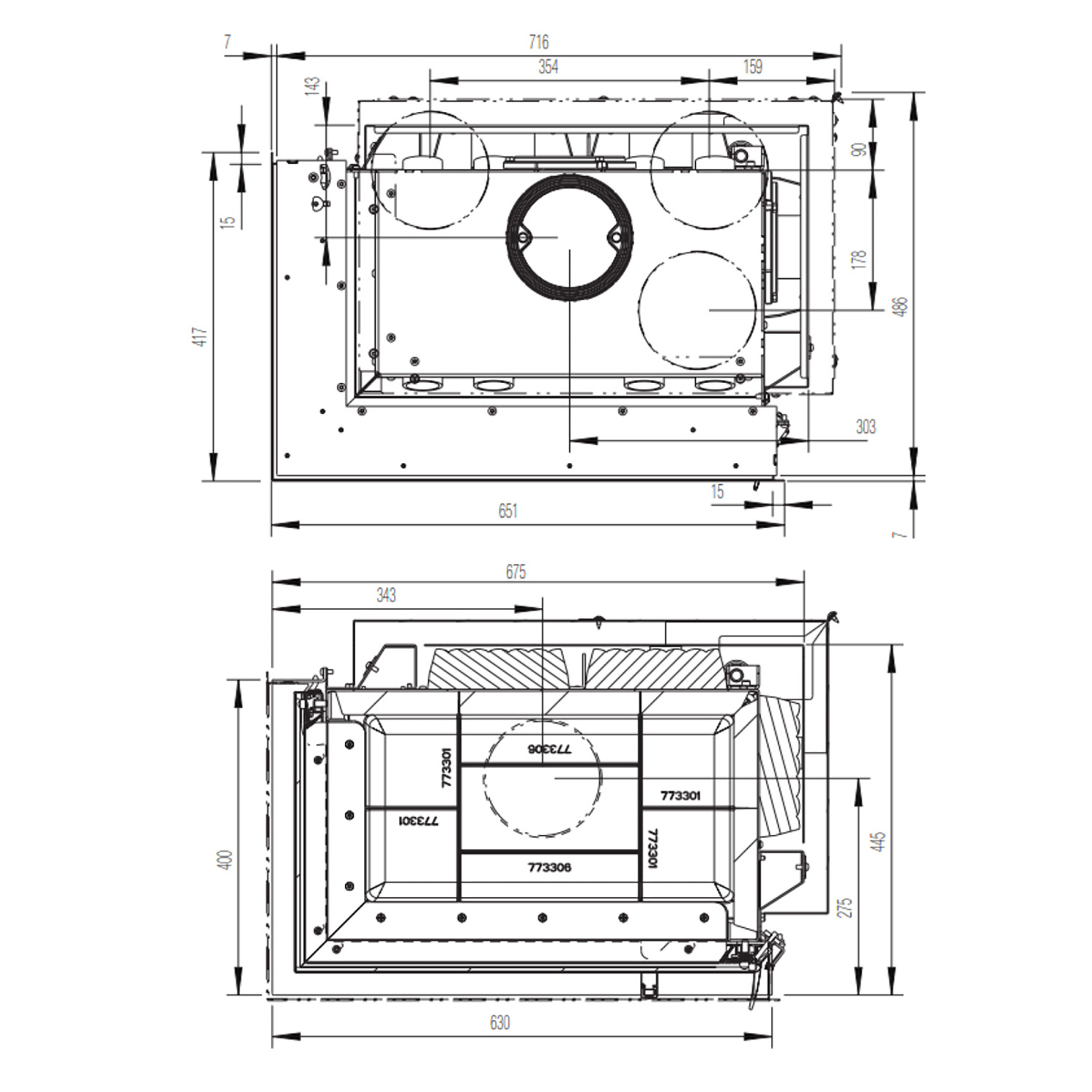 Austroflamm 63x40x42 K 2.0 Kamineinsatz Ecke links