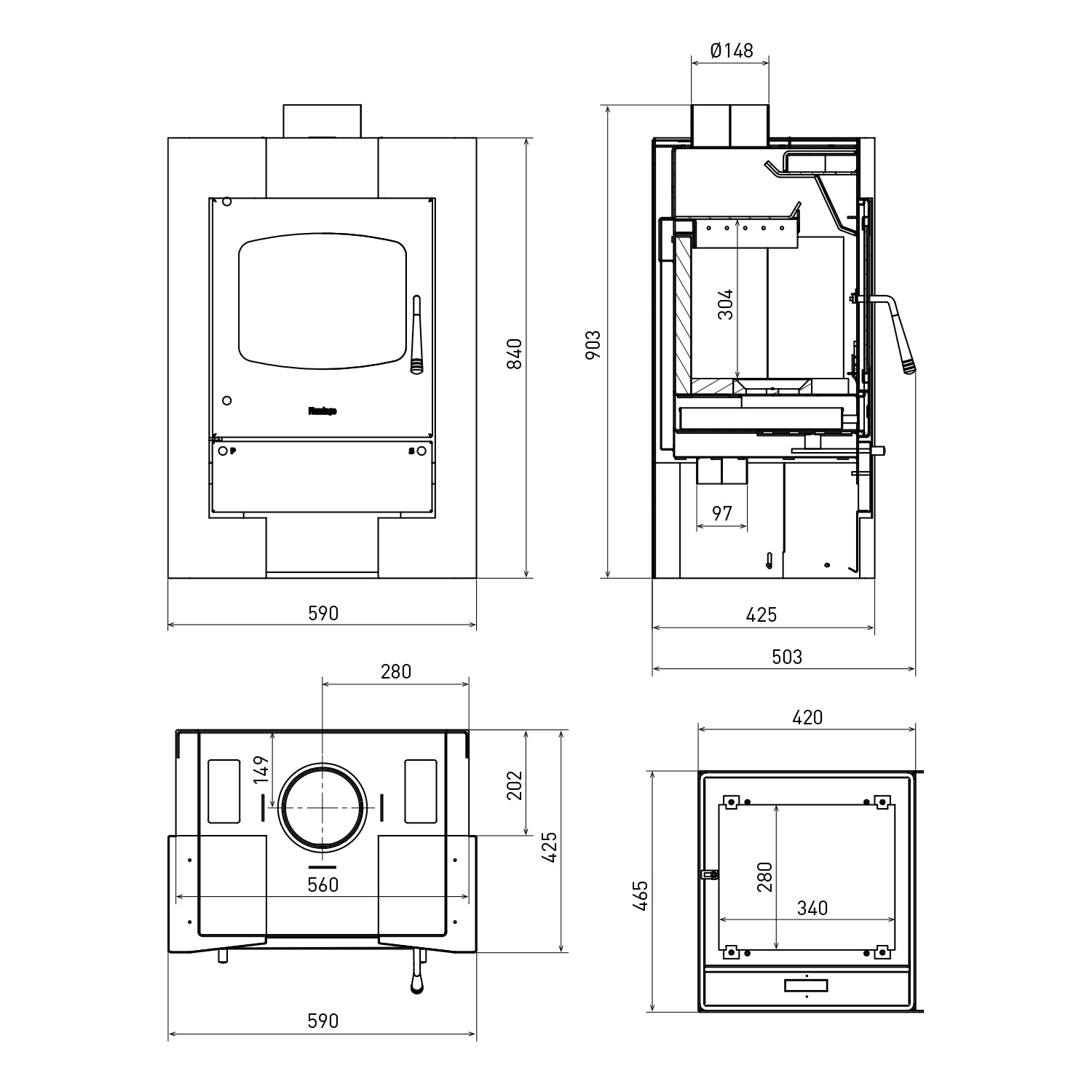 Kaminofen HS Flamingo ESPO 1 Grey