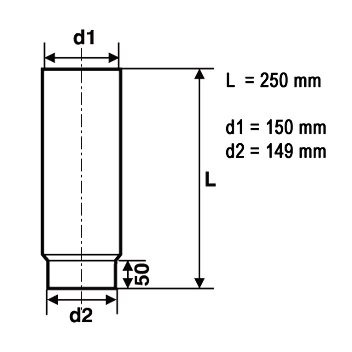 Raik Rauchrohr / Ofenrohr 150mm - 250mm gussgrau