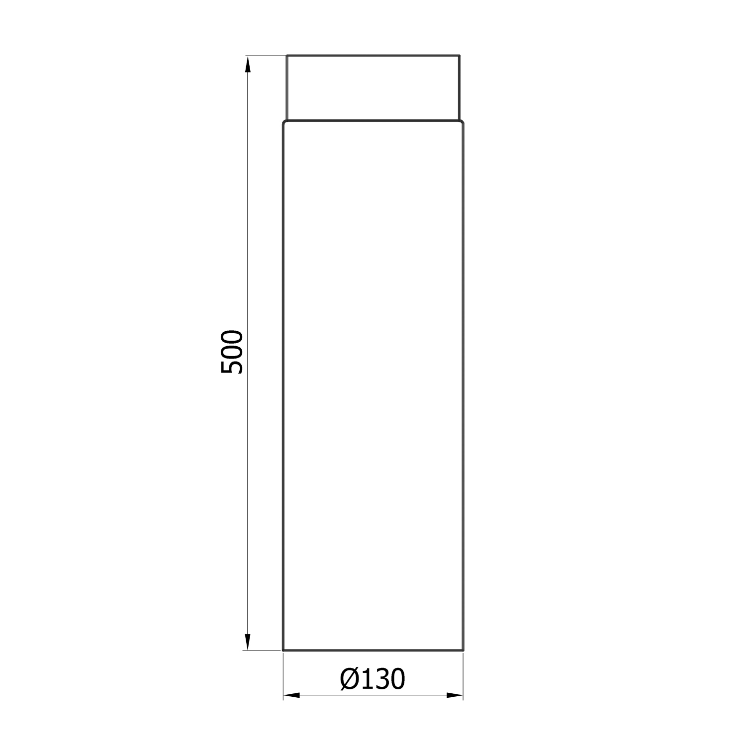 Raik Rauchrohr / Ofenrohr 130mm - 500mm schwarz