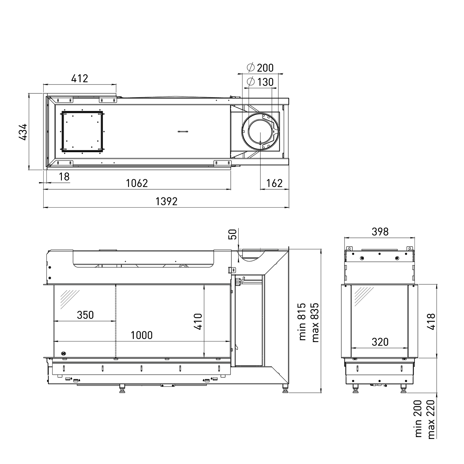 Spartherm DRU Metro 100XTL-41 RCH Gas-Kamineinsatz G31 / Links / Ceraglas