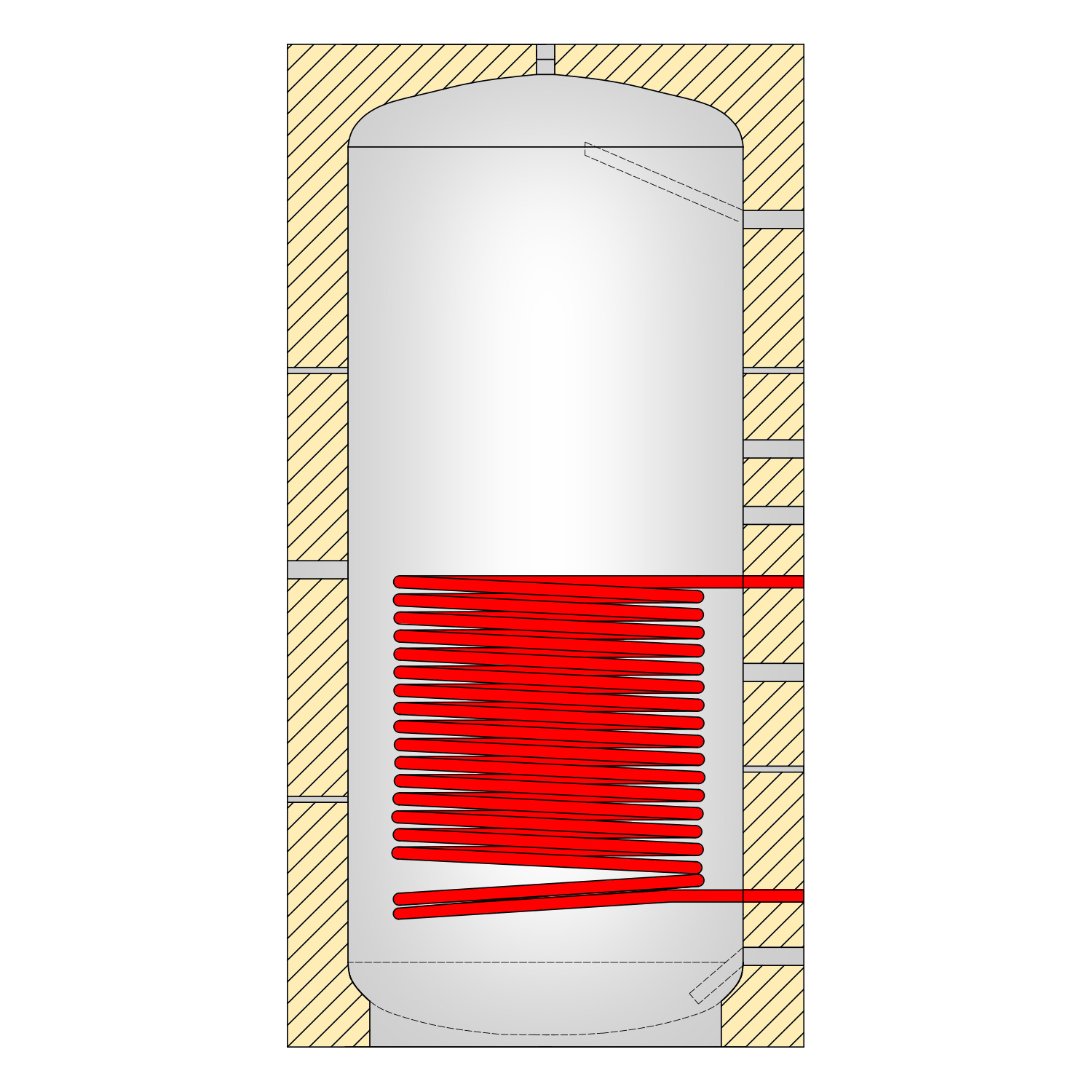 Pufferspeicher Fish S5 1000 mit 1 Solarwärmetauscher