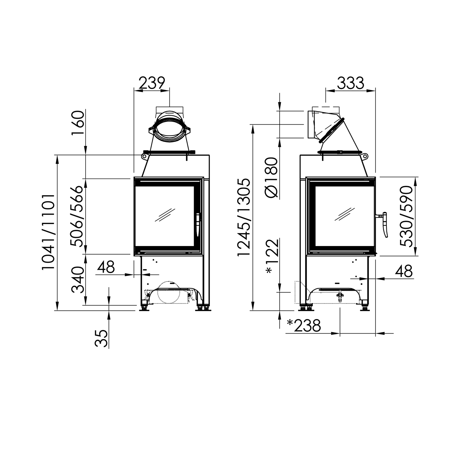 Spartherm Mini 2L-4S Kamineinsatz Ecke