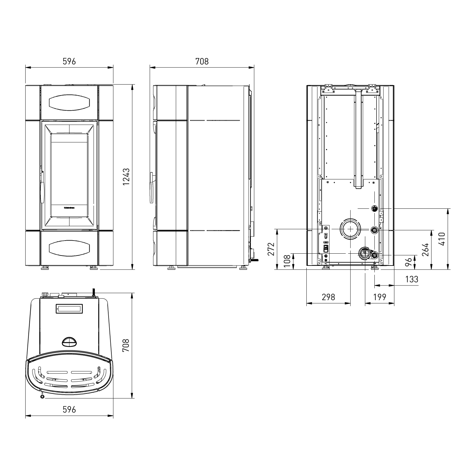 Extraflame Evolution Line Isidora Idro H20 wasserführender Pelletofen Bordeaux