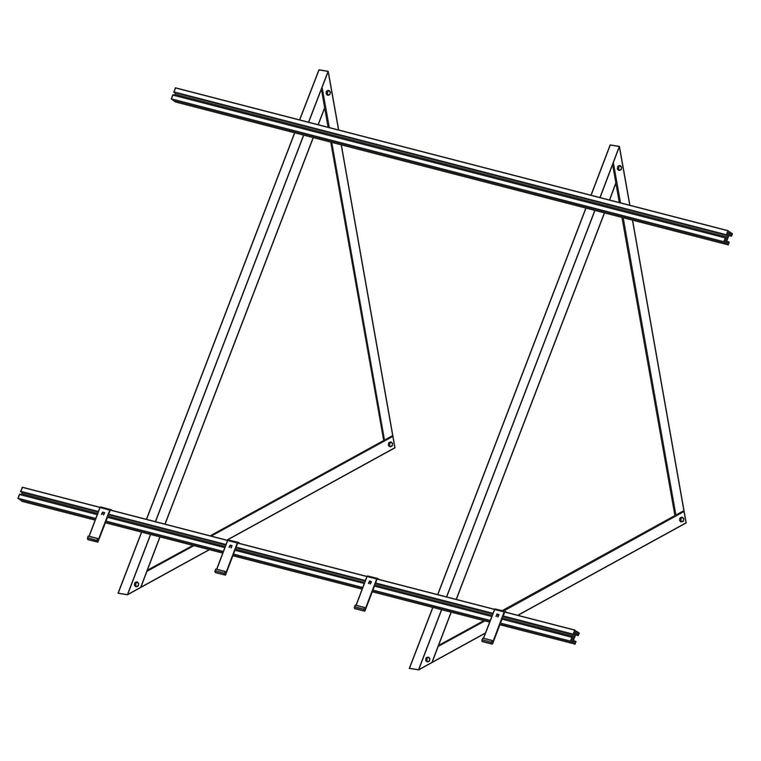 Sunex Flachdachmontageset für 2 Flachkollektoren AMP 2.0