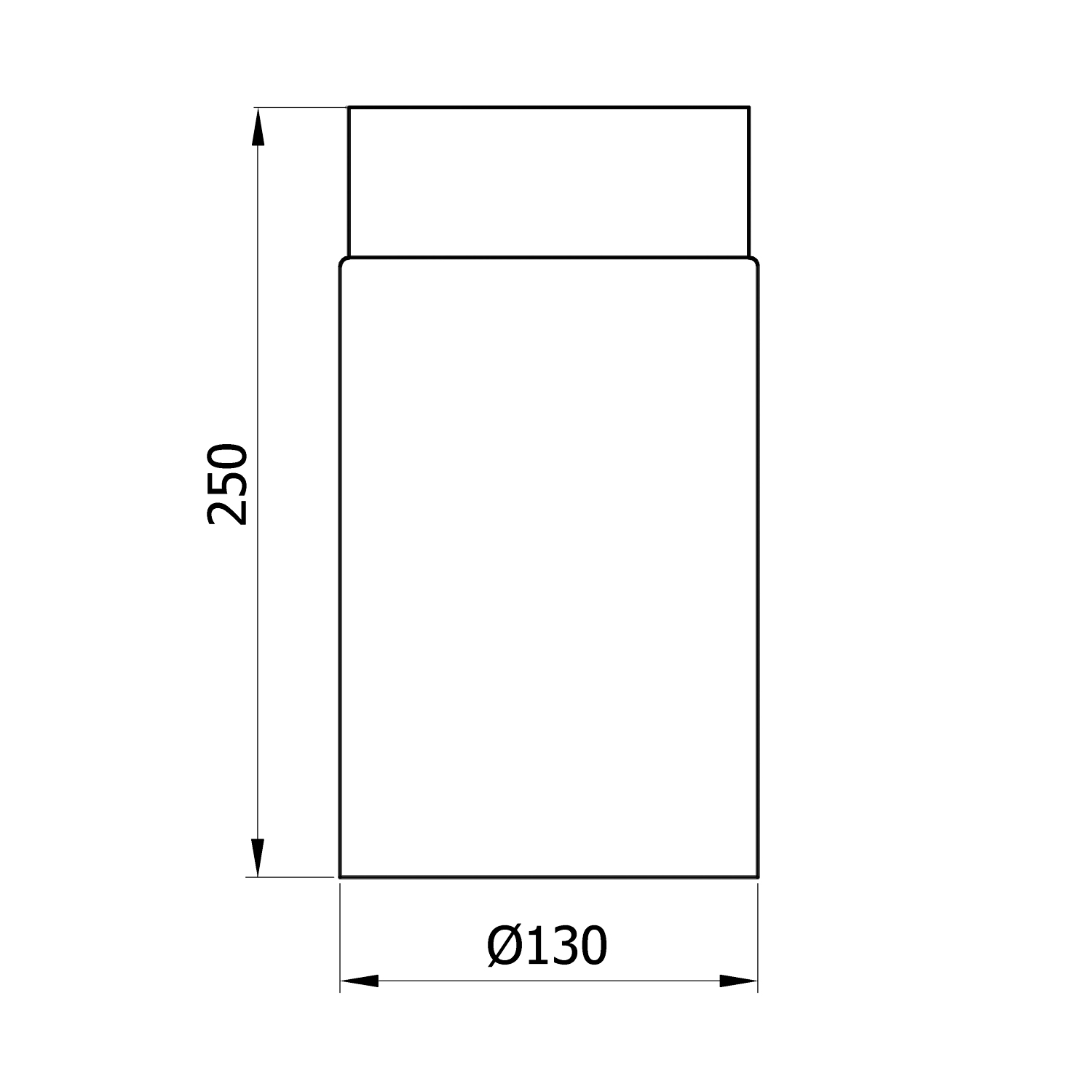 Raik Rauchrohr / Ofenrohr 130mm - 250mm schwarz