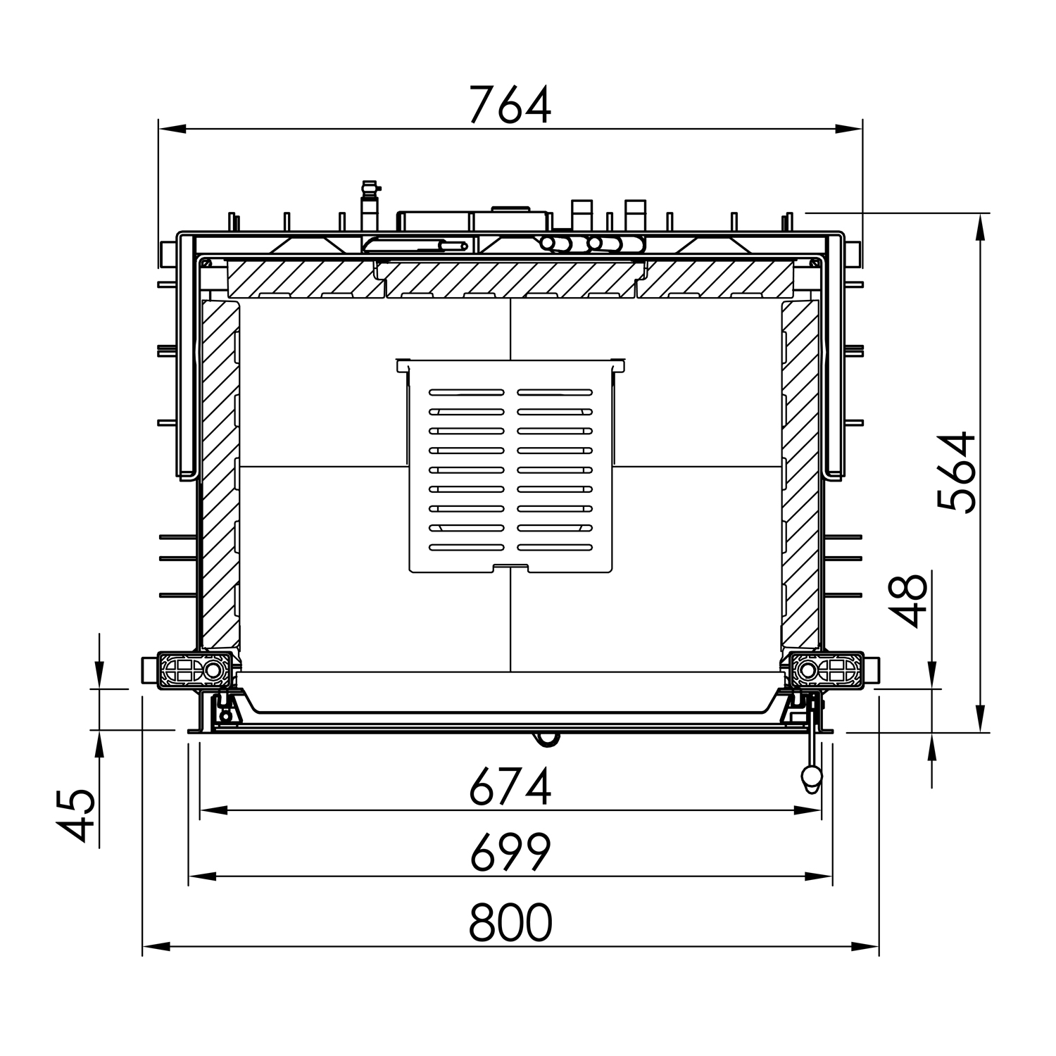 Spartherm Varia 1V H2O XL 9 kW wasserführender Kamineinsatz links