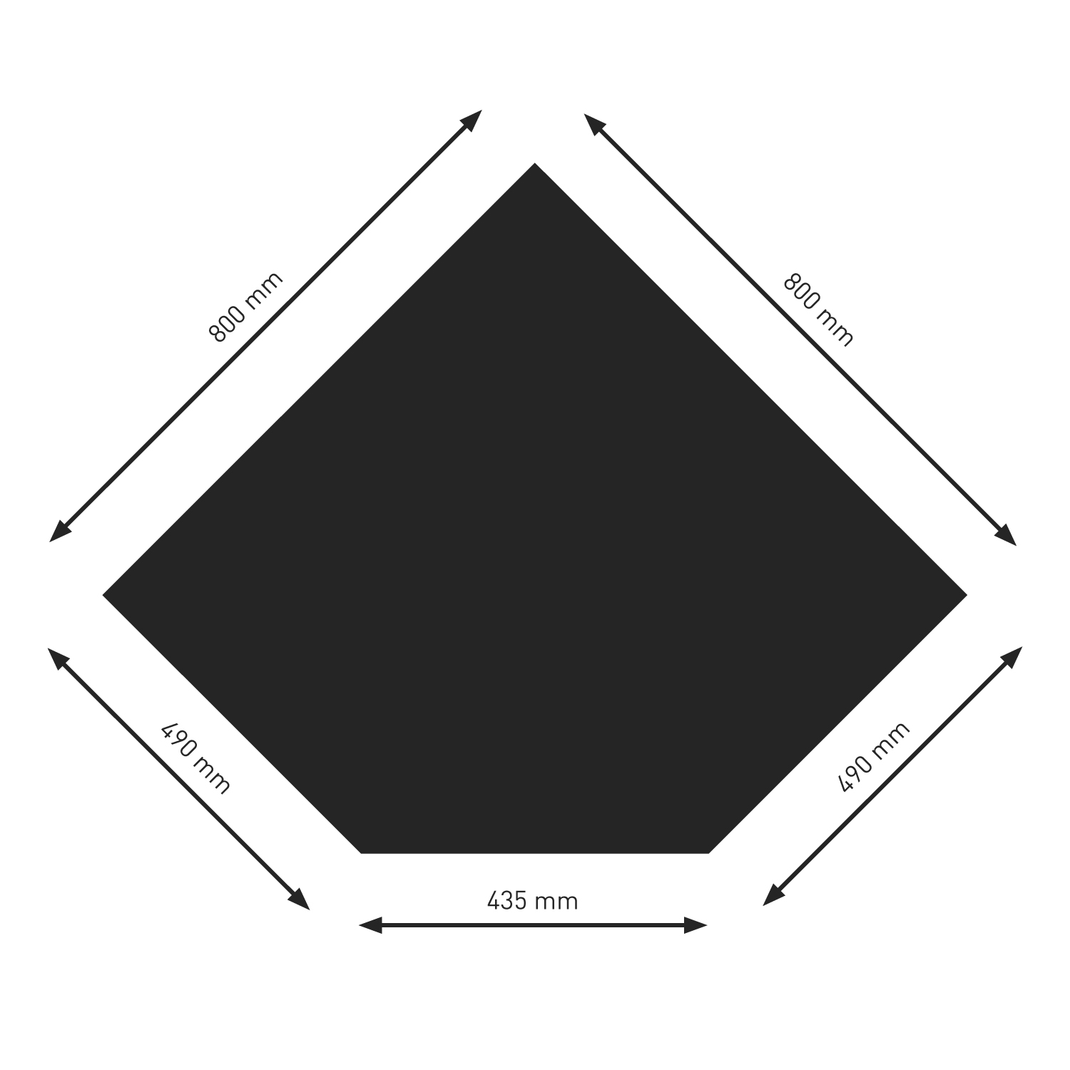 Raik Bodenplatte B5 Diamant schwarz pulverbeschichtet 1100 x 1100 mm