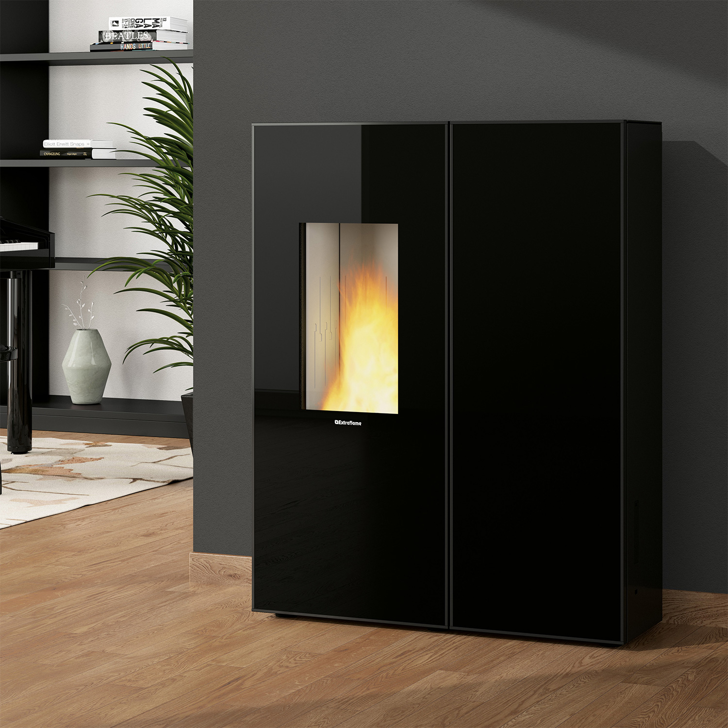 Extraflame Evolution Line Sharon Plus Pelletofen Glas Crystal Schwarz