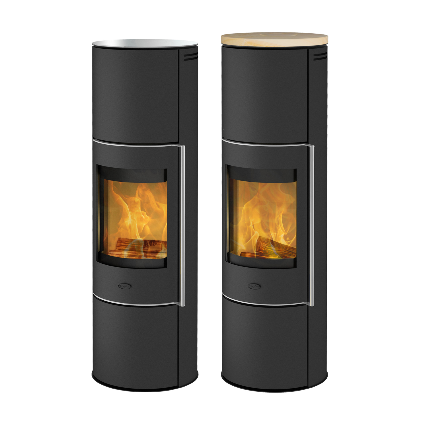 Fireplace Perondi Kaminofen RLU Stahl Schwarz | Topplatte Glas