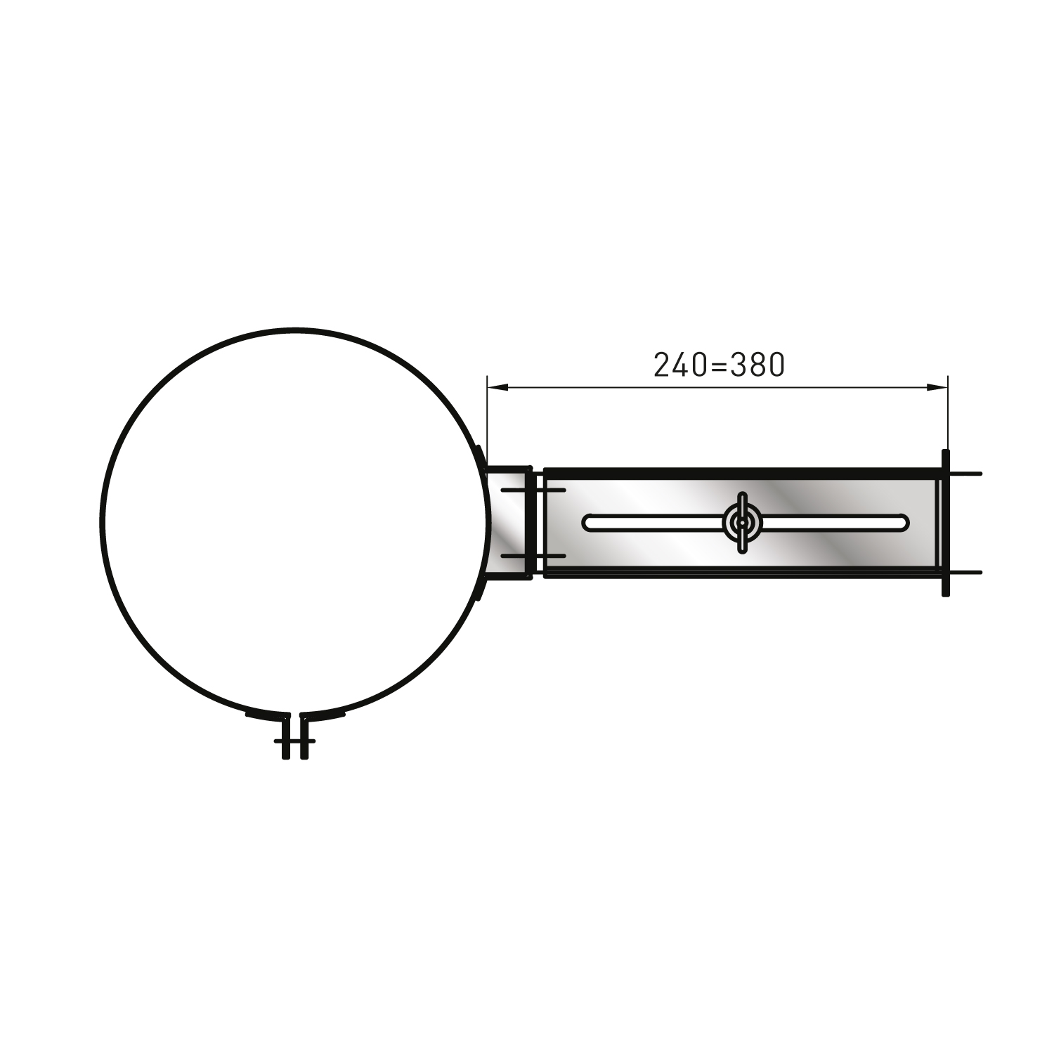 Raik Rohrschelle mit Abstandshalter für doppelwandige Rauchrohre Izoker 150 mm Schwarz für RR-Außendurchmesser 175 mm