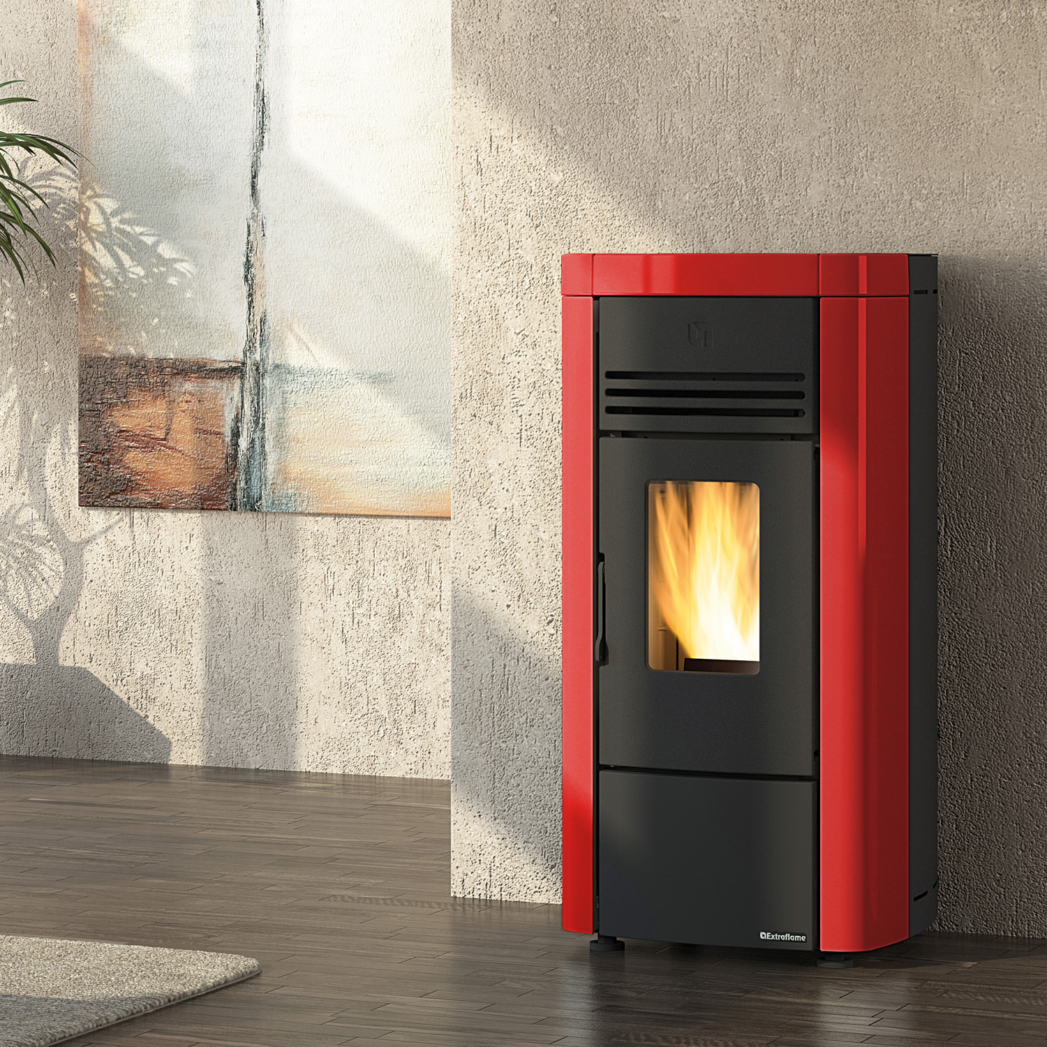 Extraflame Evolution Line Angela Plus EVO Pelletofen Stahl Bordeaux