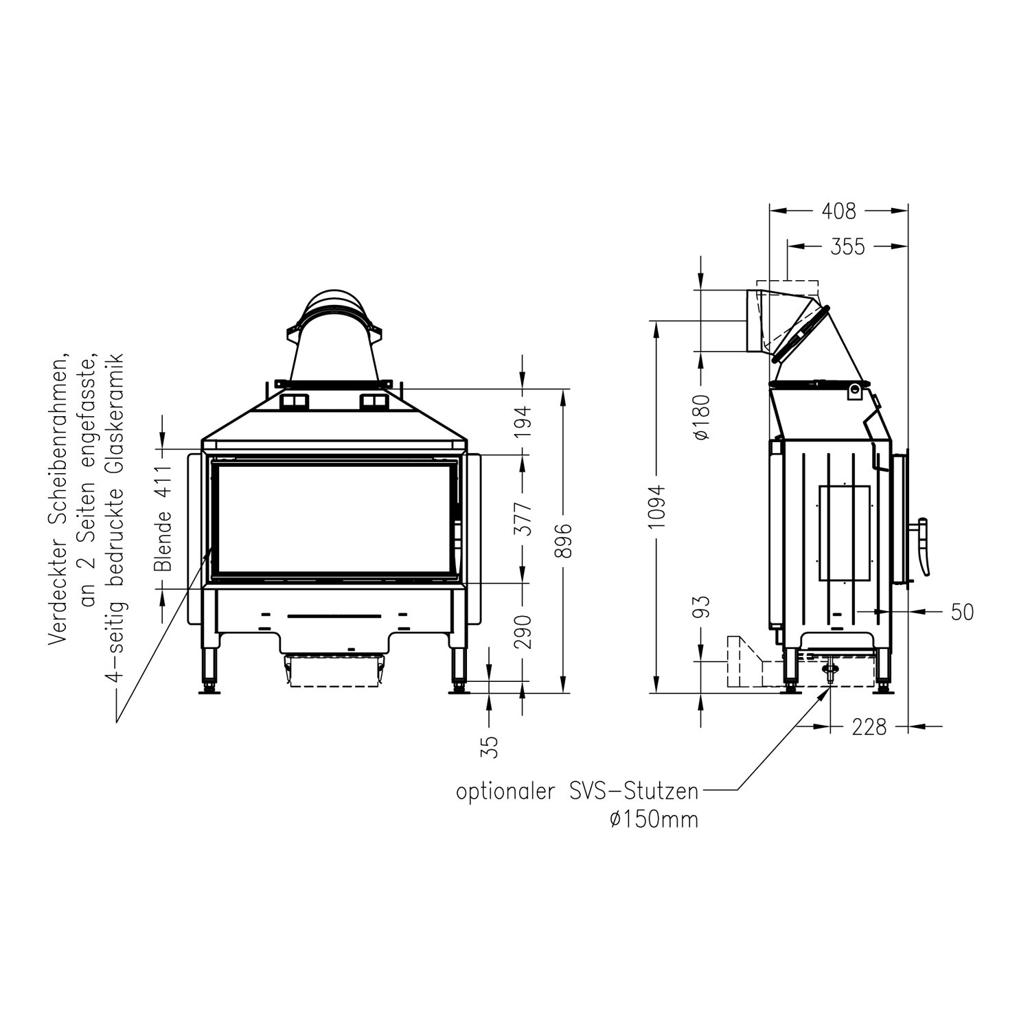 Spartherm Varia AS RLU Kamineinsatz links