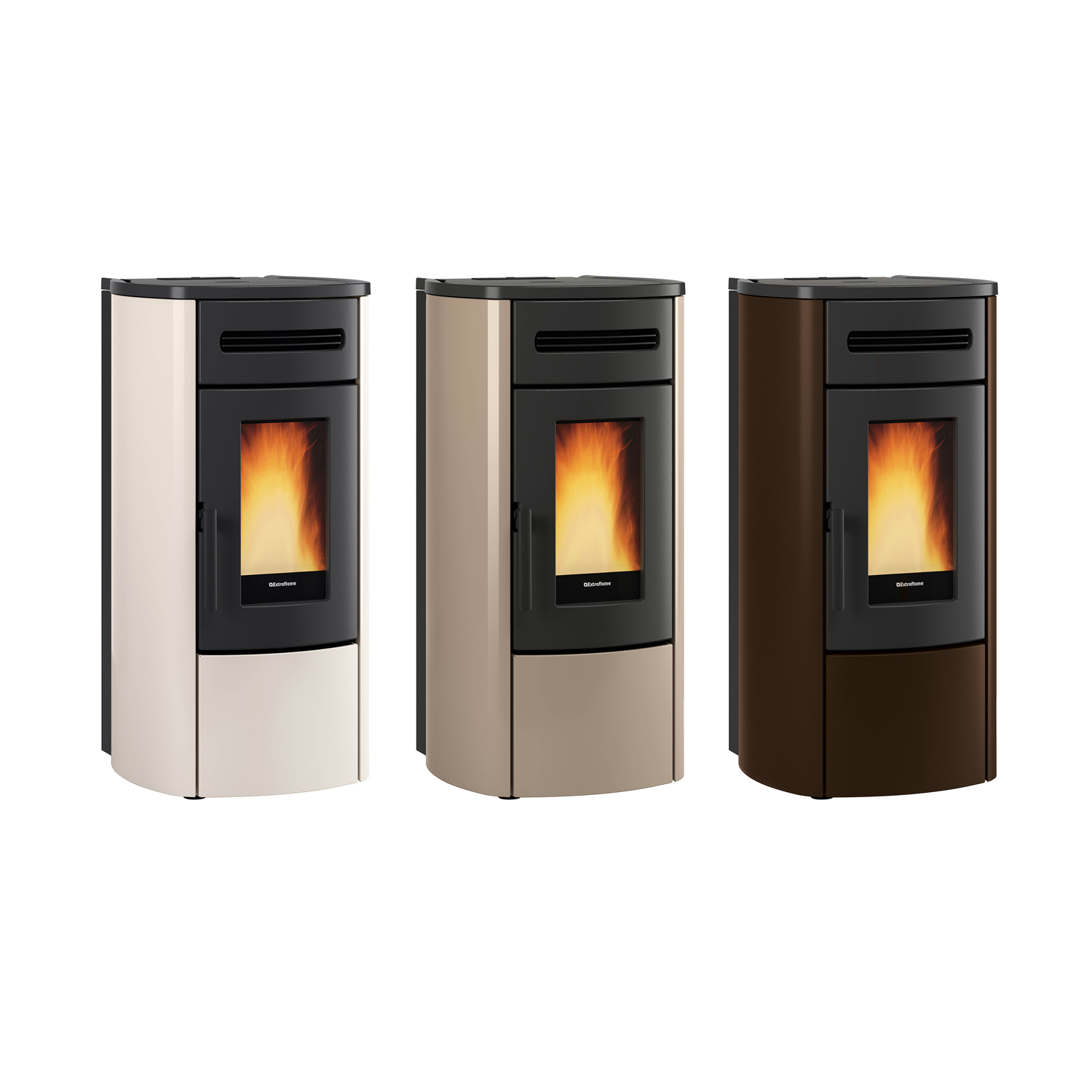 Extraflame Evolution Line Guenda Idro Wasserführender Pelletofen Stahl Bronze