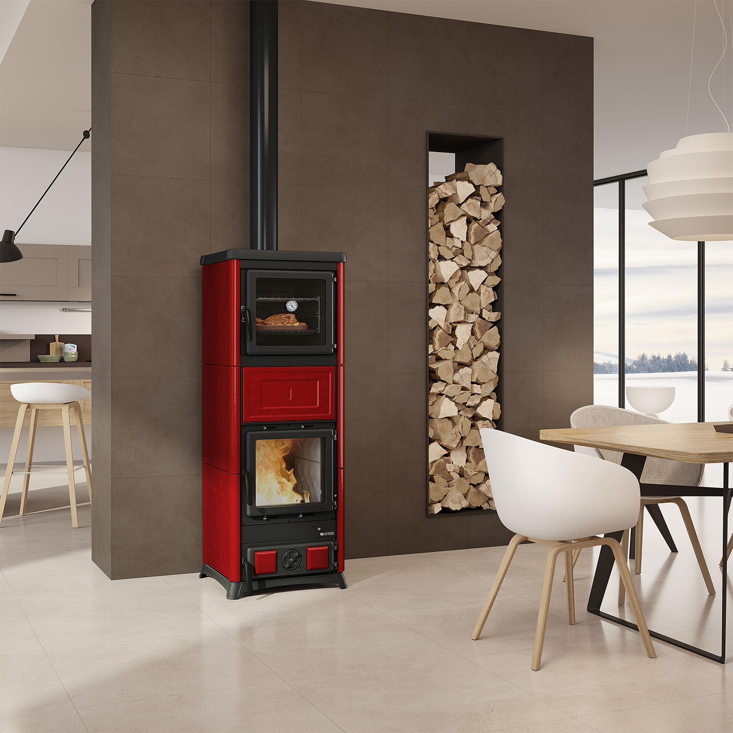 La Nordica Prestige Line Nova Forno Kaminofen Bordeaux