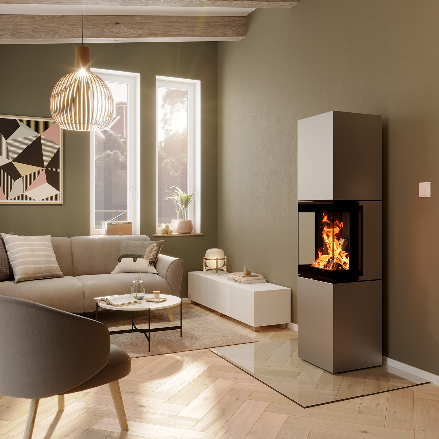 Spartherm Trico L Kaminofen Perle