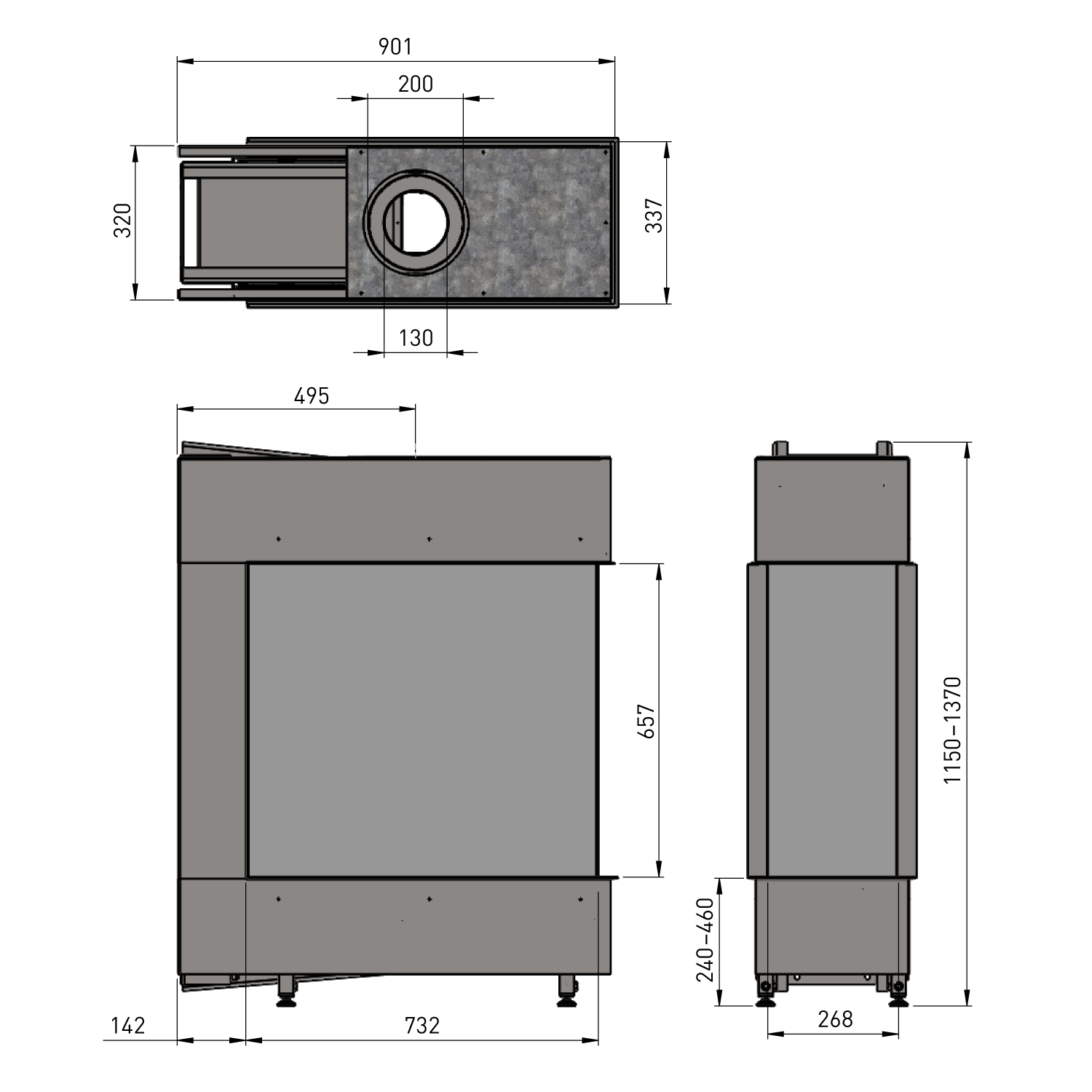 Trimline Fires Trimline 73 Room Divider Gas Kamineinsatz G20/G25