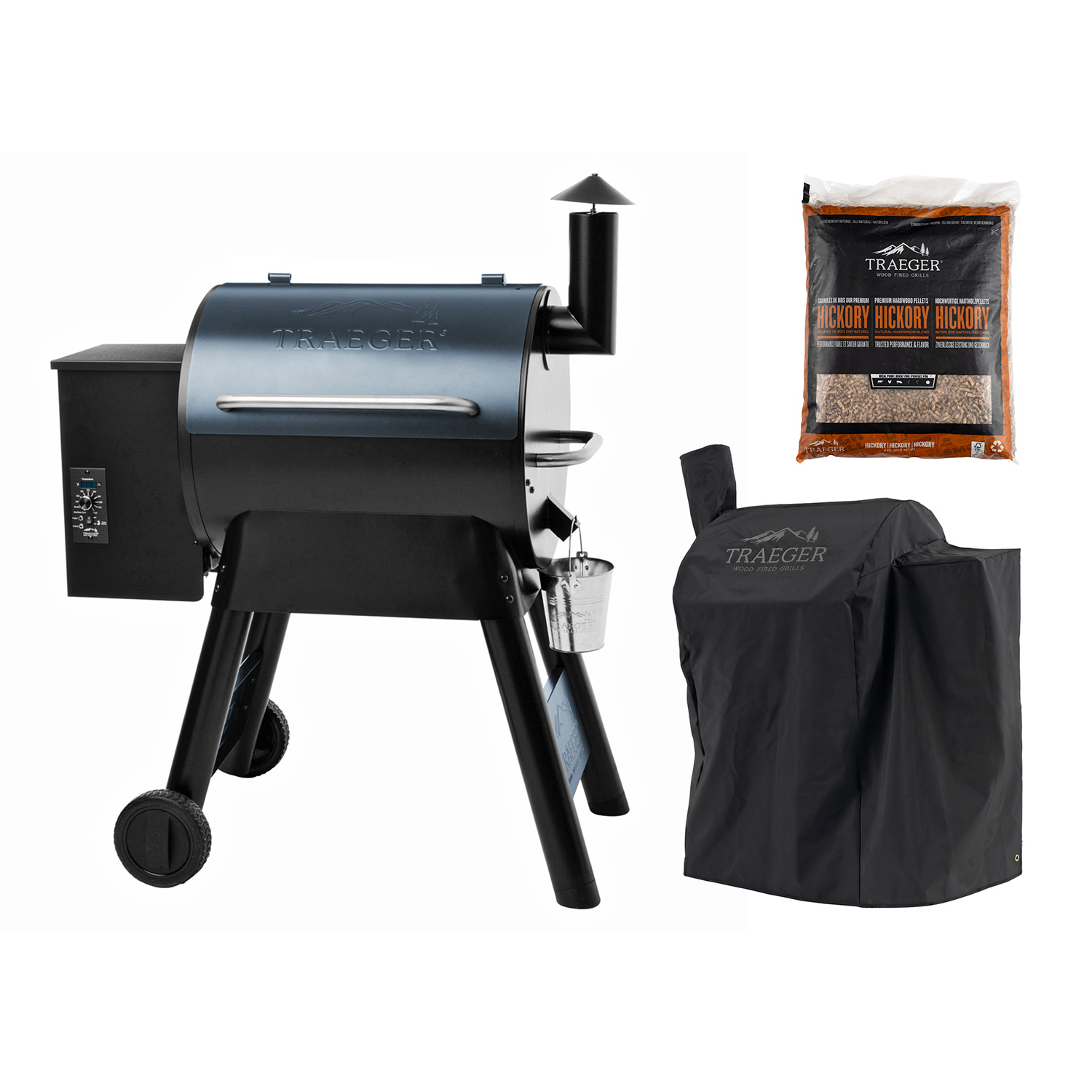 Traeger Pro Series 22 Pelletgrill inkl. Abdeckhaube + 2x Hartholz Pellets Hickory 9 kg