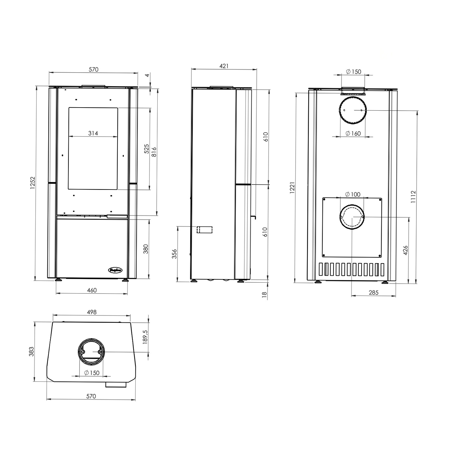 Fireplace Elite Oregon Kaminofen Sandstein