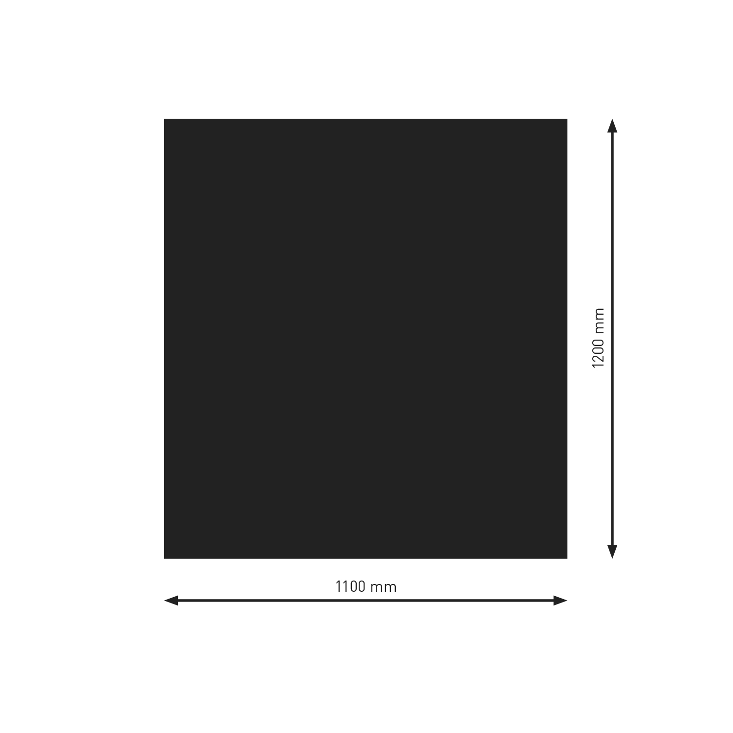 Raik Bodenplatte Rechteck / Quadrat Schwarz pulverbeschichtet 1200 x 1100 mm